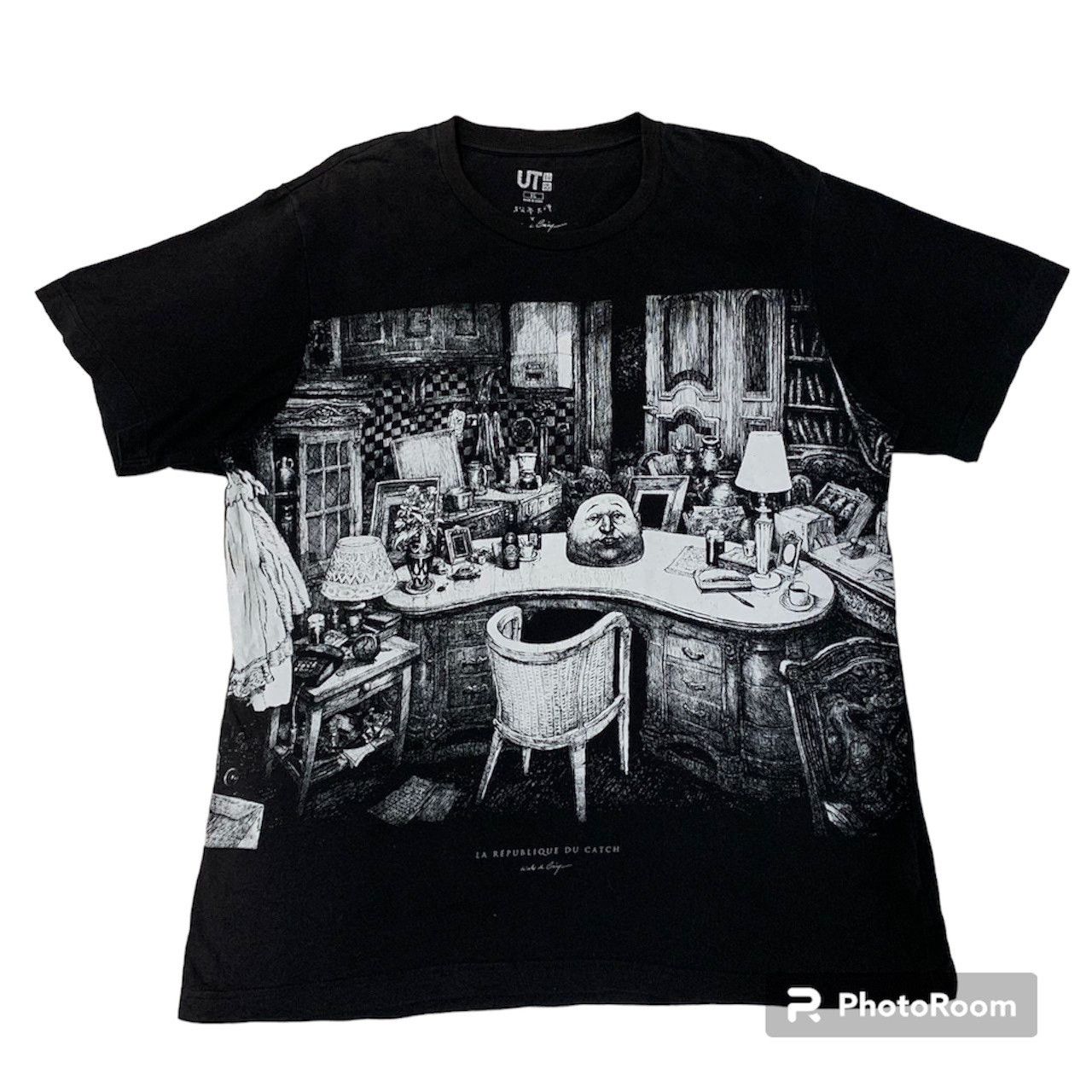 image of Art Comes First x Tee Uniqlo X Nicolas De Crecy Printed Tee in Black, Men's (Size XL)