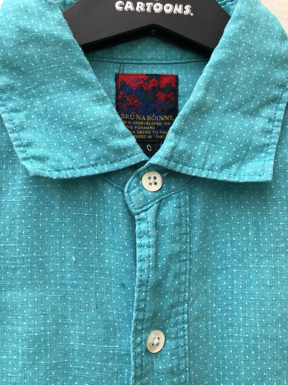 BRU NA BOINNE Bru Na Boinne Japan Polka Dot 100% Linen Shirt Size US S / EU 44-46 / 1 - 4 Thumbnail