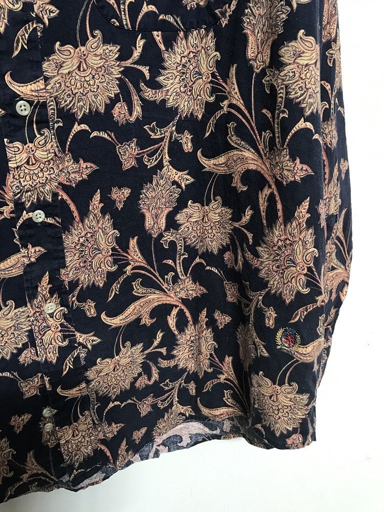 Tommy Hilfiger Vintage Tommy Hilfiger Flower Linen Blend Oversized Shirt Size US XL / EU 56 / 4 - 4 Thumbnail