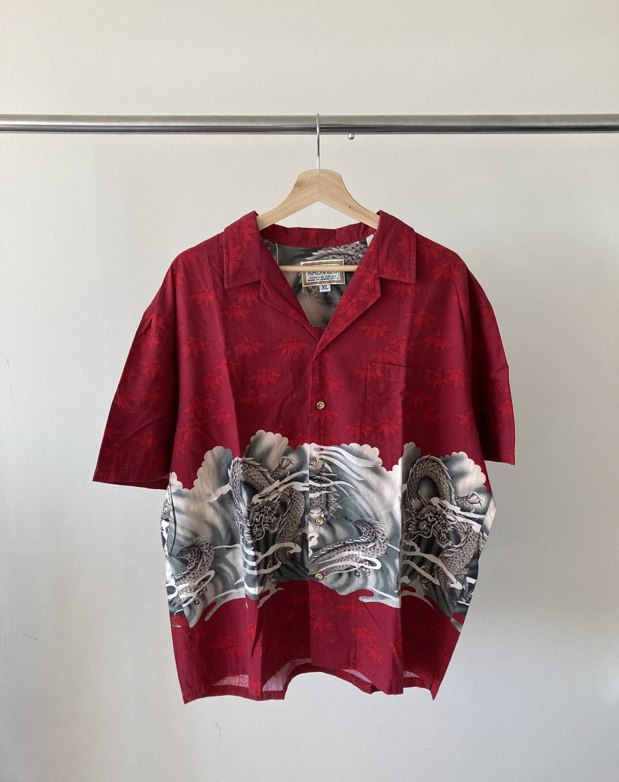 Vintage Vintage 1980s Camp Collar Hawaiian Dragon Logo Shirt Size US XL / EU 56 / 4 - 1 Thumbnail