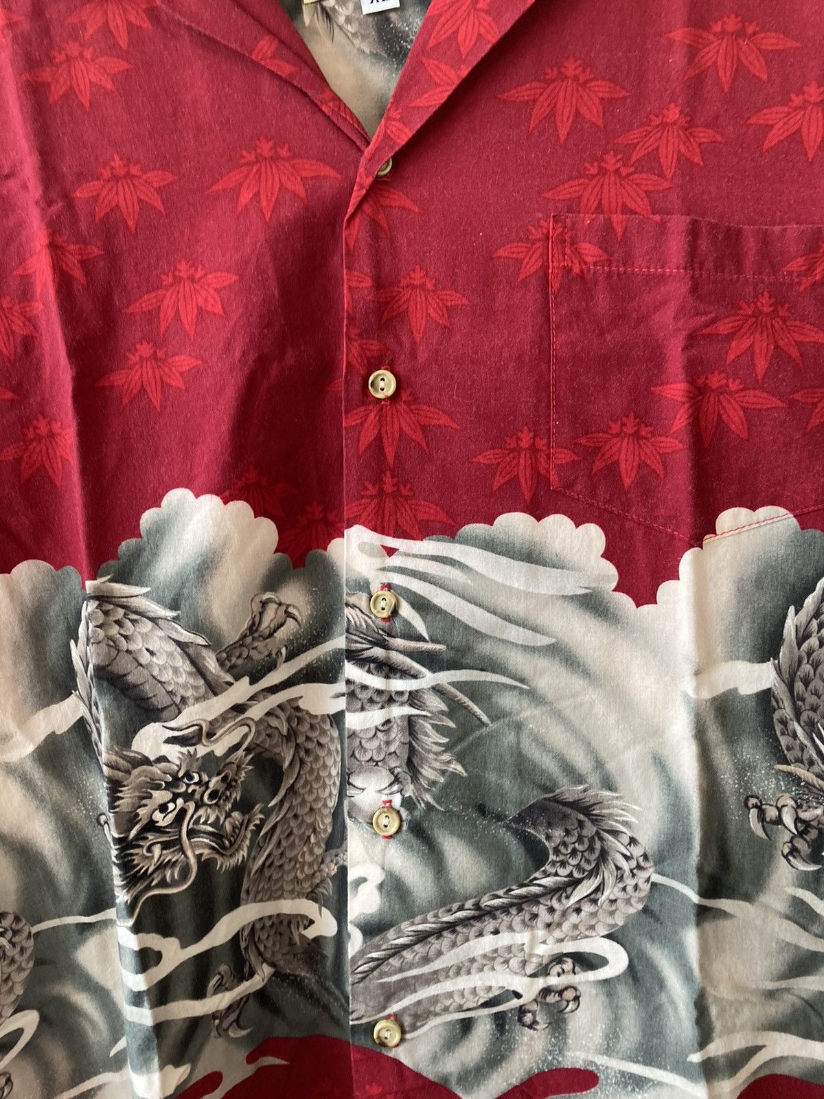 Vintage Vintage 1980s Camp Collar Hawaiian Dragon Logo Shirt Size US XL / EU 56 / 4 - 2 Thumbnail