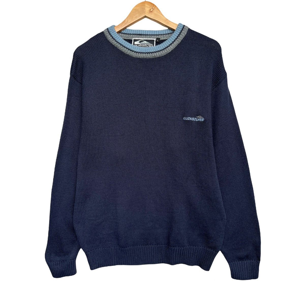 Billabong × Quiksilver × Vintage Vintage 90s Billabong Mini Embroidered Logo knit Sweatshirt Size US L / EU 52-54 / 3 - 1 Thumbnail