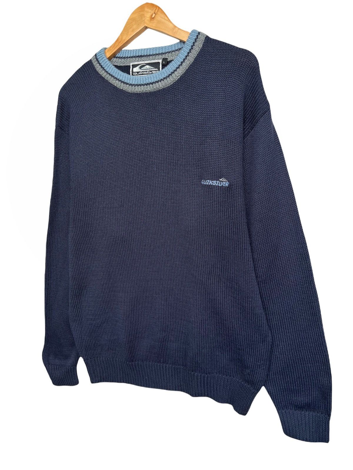 Billabong × Quiksilver × Vintage Vintage 90s Billabong Mini Embroidered Logo knit Sweatshirt Size US L / EU 52-54 / 3 - 2 Thumbnail