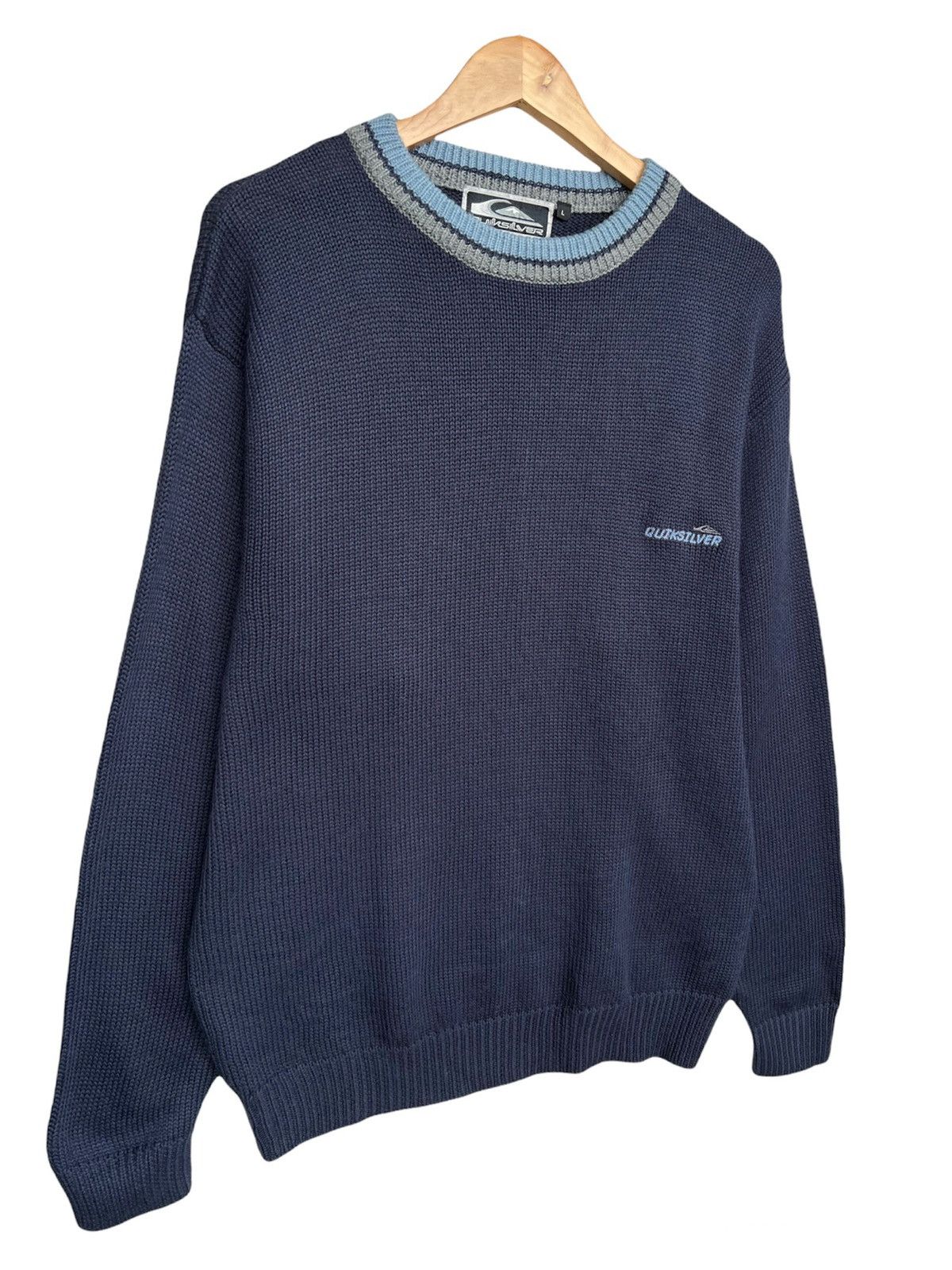 Billabong × Quiksilver × Vintage Vintage 90s Billabong Mini Embroidered Logo knit Sweatshirt Size US L / EU 52-54 / 3 - 3 Thumbnail