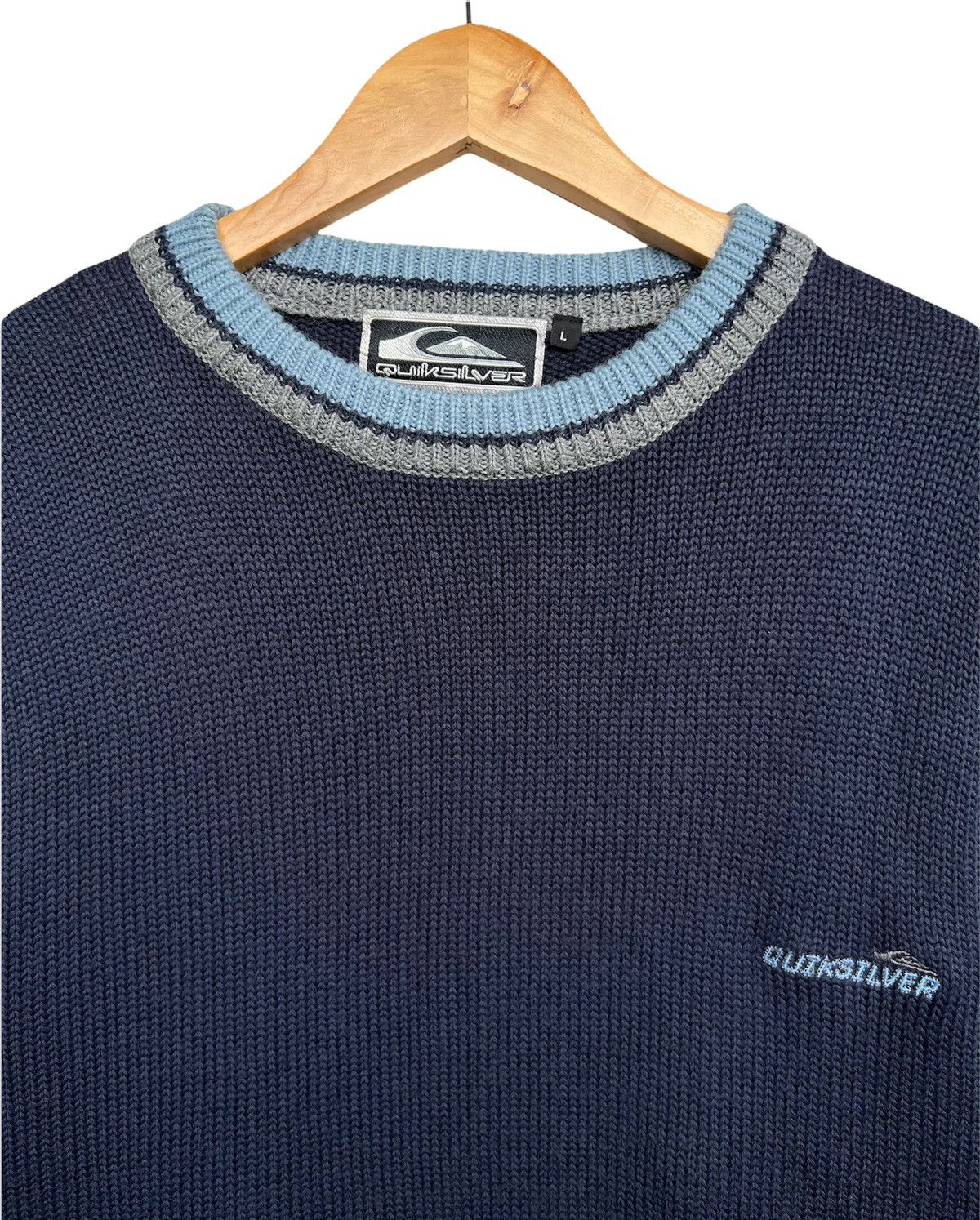 Billabong × Quiksilver × Vintage Vintage 90s Billabong Mini Embroidered Logo knit Sweatshirt Size US L / EU 52-54 / 3 - 6 Thumbnail