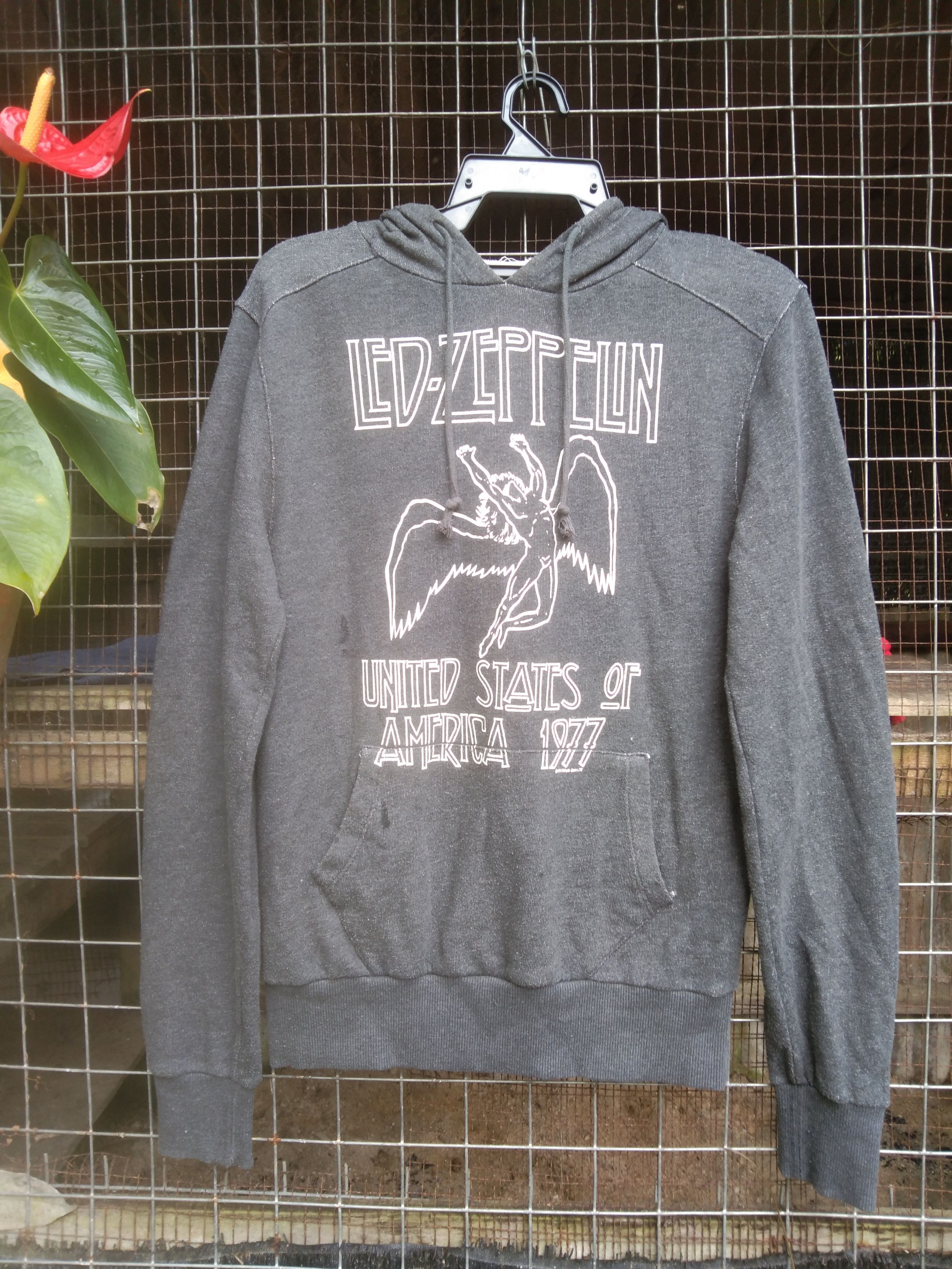 Pre-owned Band Tees Led Zeppelin Sweater Hoodie In Grey