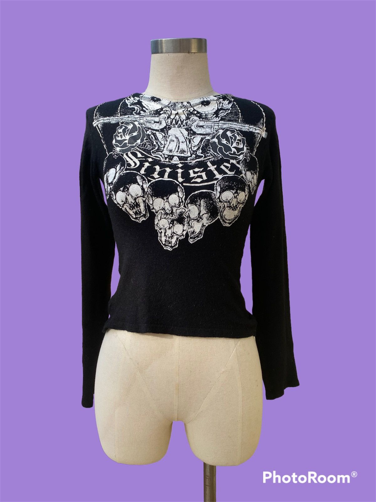 image of Vintage x Yasuyuki Ishii Black Wool Skull Printed, Women's (Size Small)