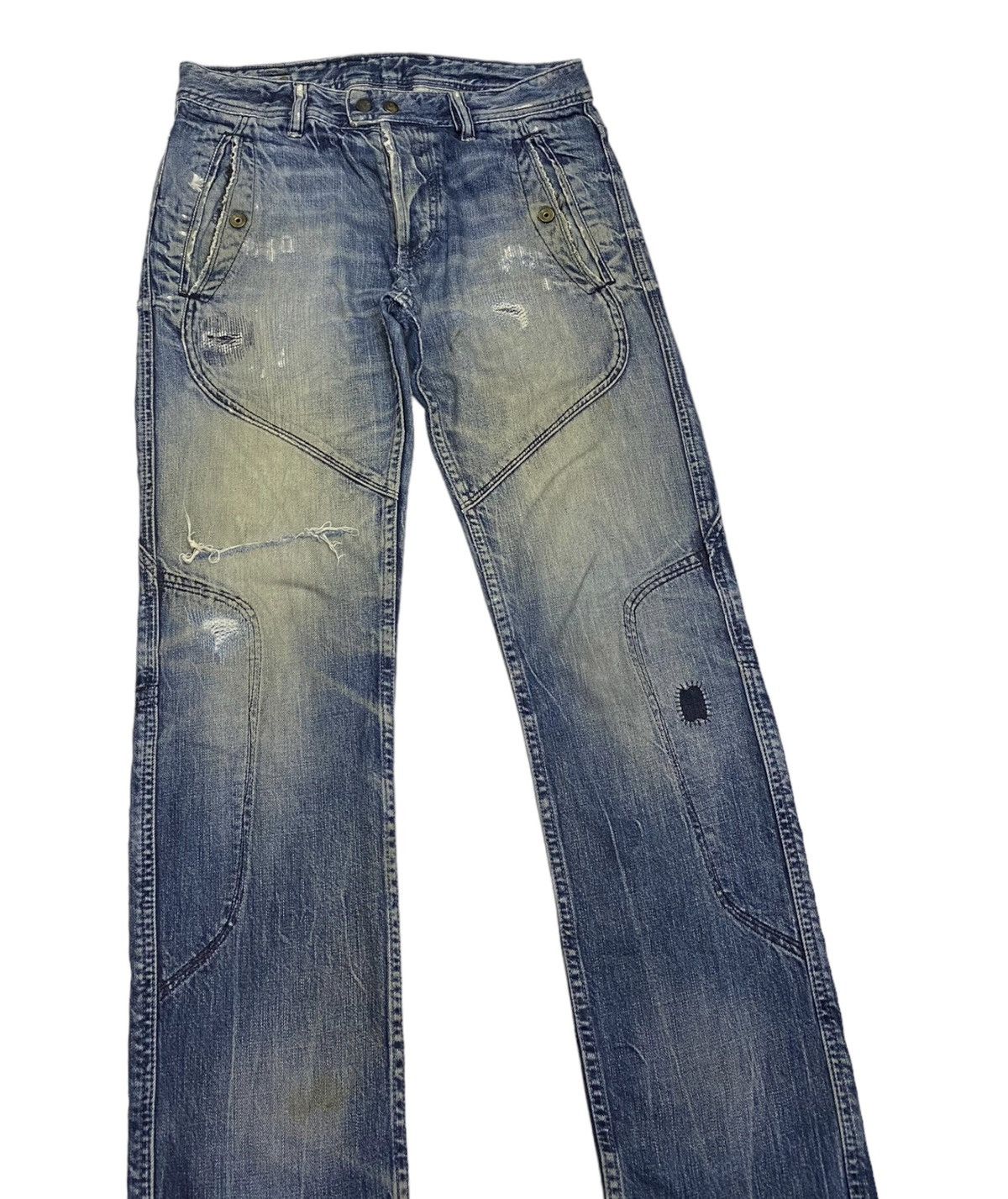 Diesel DIESEL DENIM BIKER JEANS ZIGZAG PATCHWORK DISTRESSED Size US 33 - 5 Thumbnail
