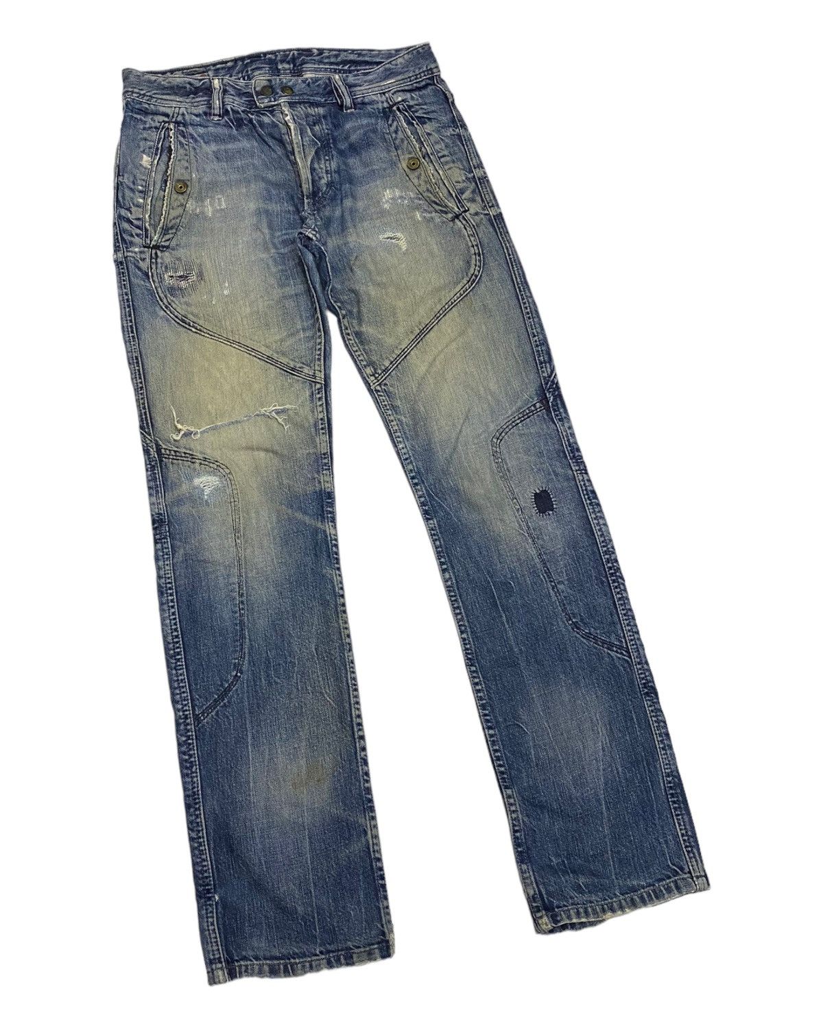 Diesel DIESEL DENIM BIKER JEANS ZIGZAG PATCHWORK DISTRESSED Size US 33 - 11 Thumbnail
