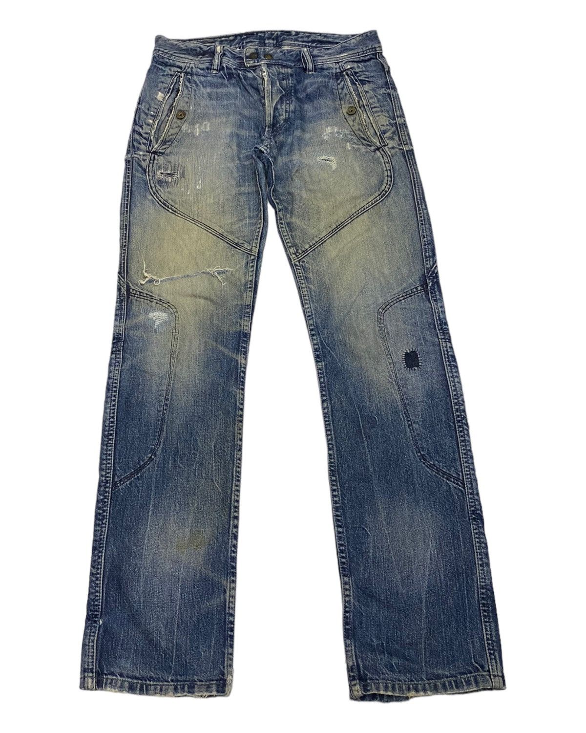 Diesel DIESEL DENIM BIKER JEANS ZIGZAG PATCHWORK DISTRESSED Size US 33 - 13 Thumbnail