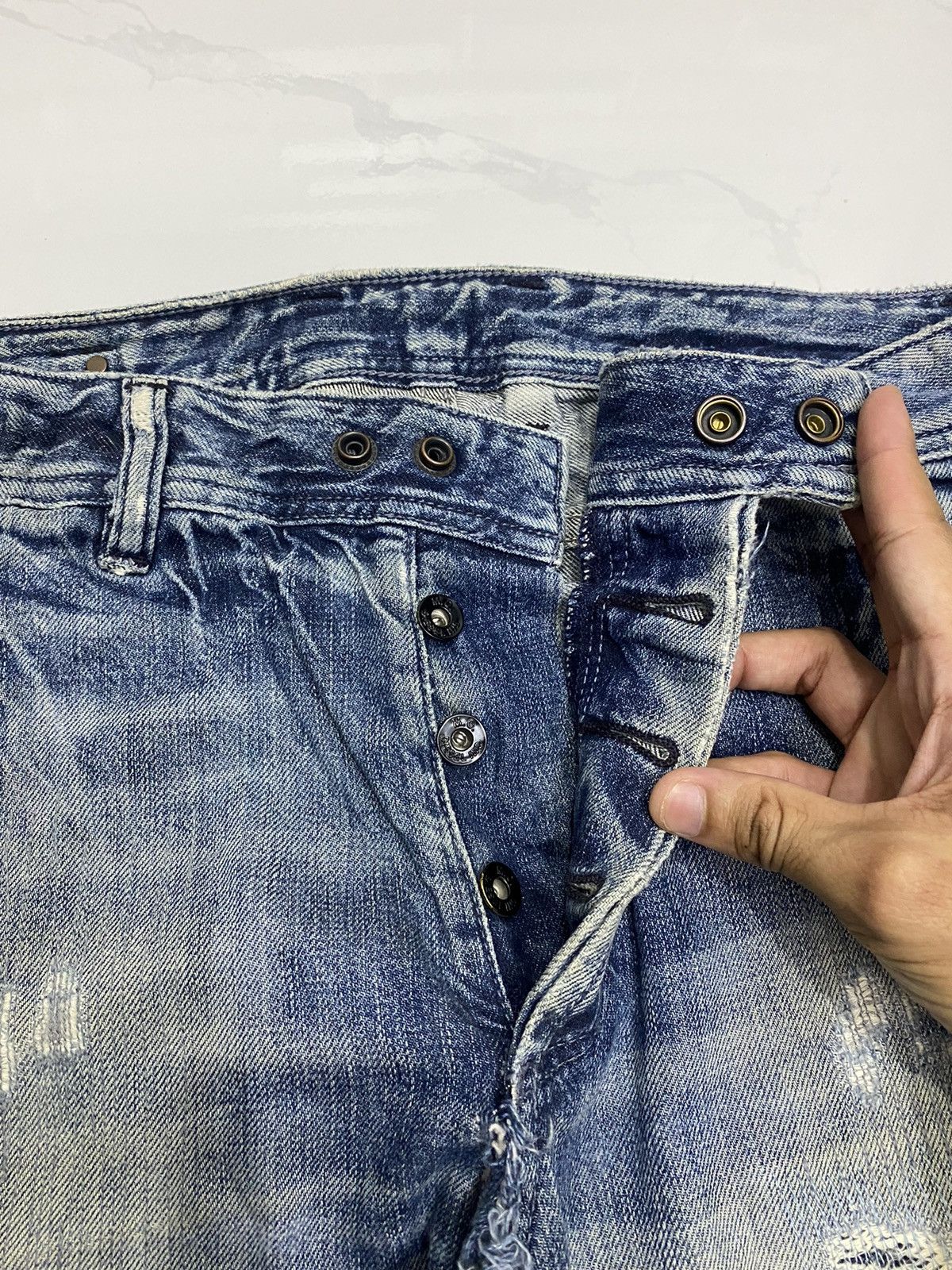 Diesel DIESEL DENIM BIKER JEANS ZIGZAG PATCHWORK DISTRESSED Size US 33 - 18 Thumbnail