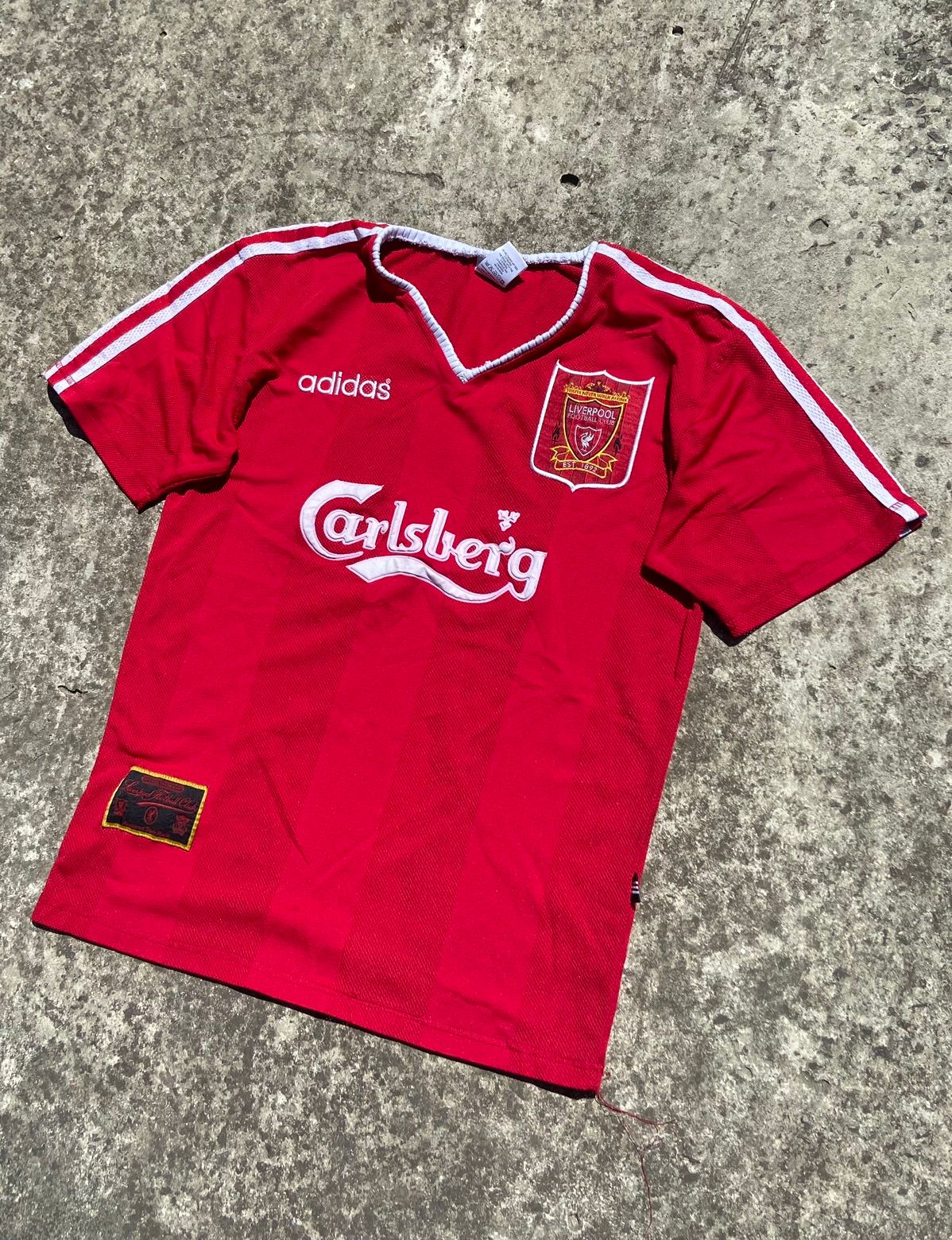 Pre-owned Adidas X Soccer Jersey Vintage Adidas Liverpool Soccer Jersey Blokecore 90's S In Red