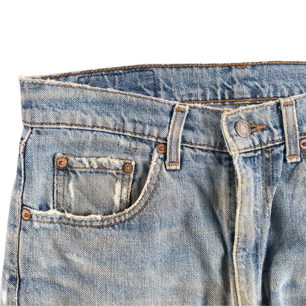 Levi's × Levi's Vintage Clothing × Vintage Vintage 90s Levi’s Trashed Mud Wash Denim Jeans 32x34 Size US 30 / EU 46 - 6 Thumbnail