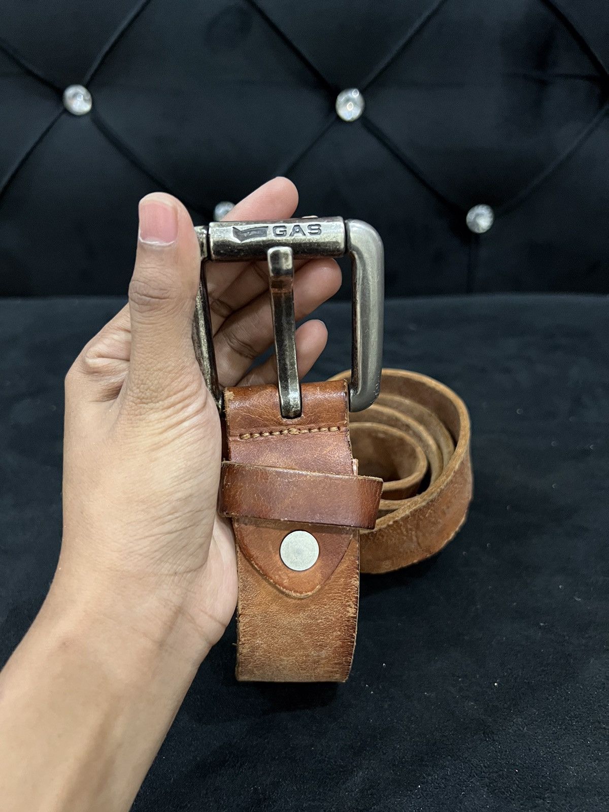GAS GAS Leather Buckle Belt Size ONE SIZE - 4 Thumbnail