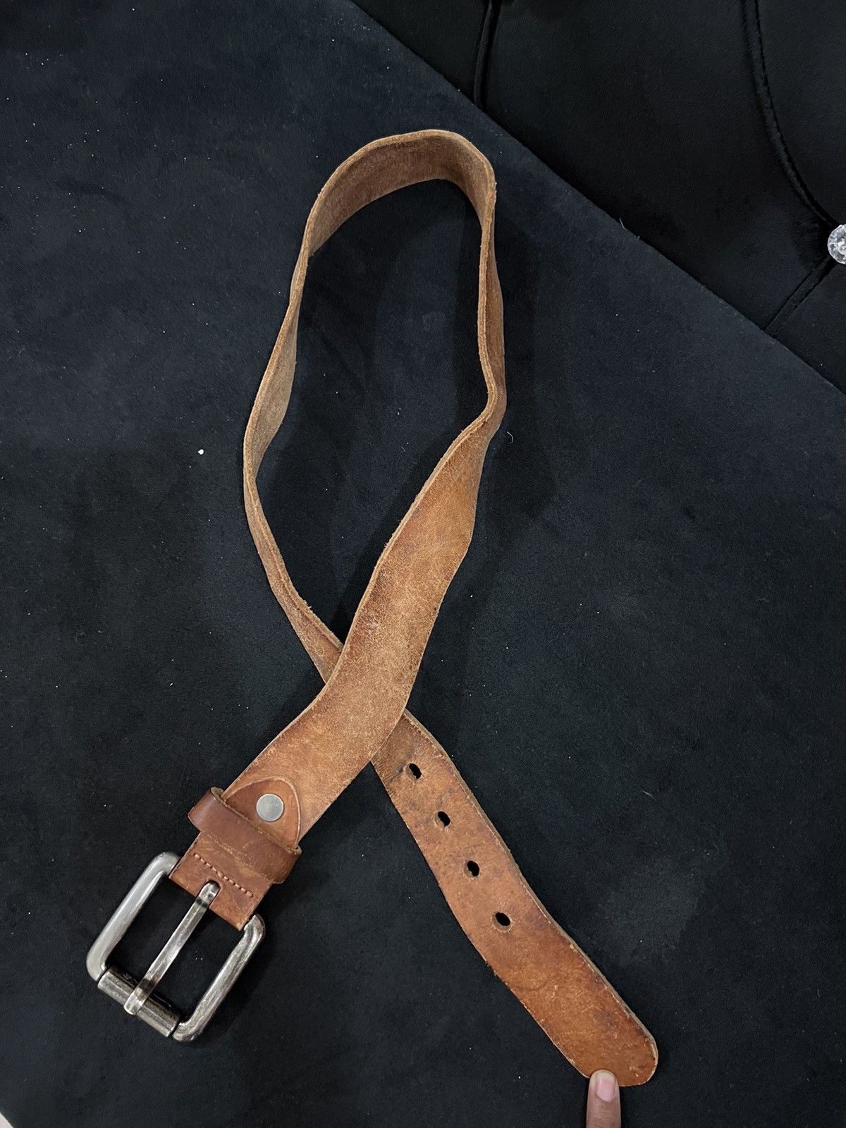 GAS GAS Leather Buckle Belt Size ONE SIZE - 7 Thumbnail