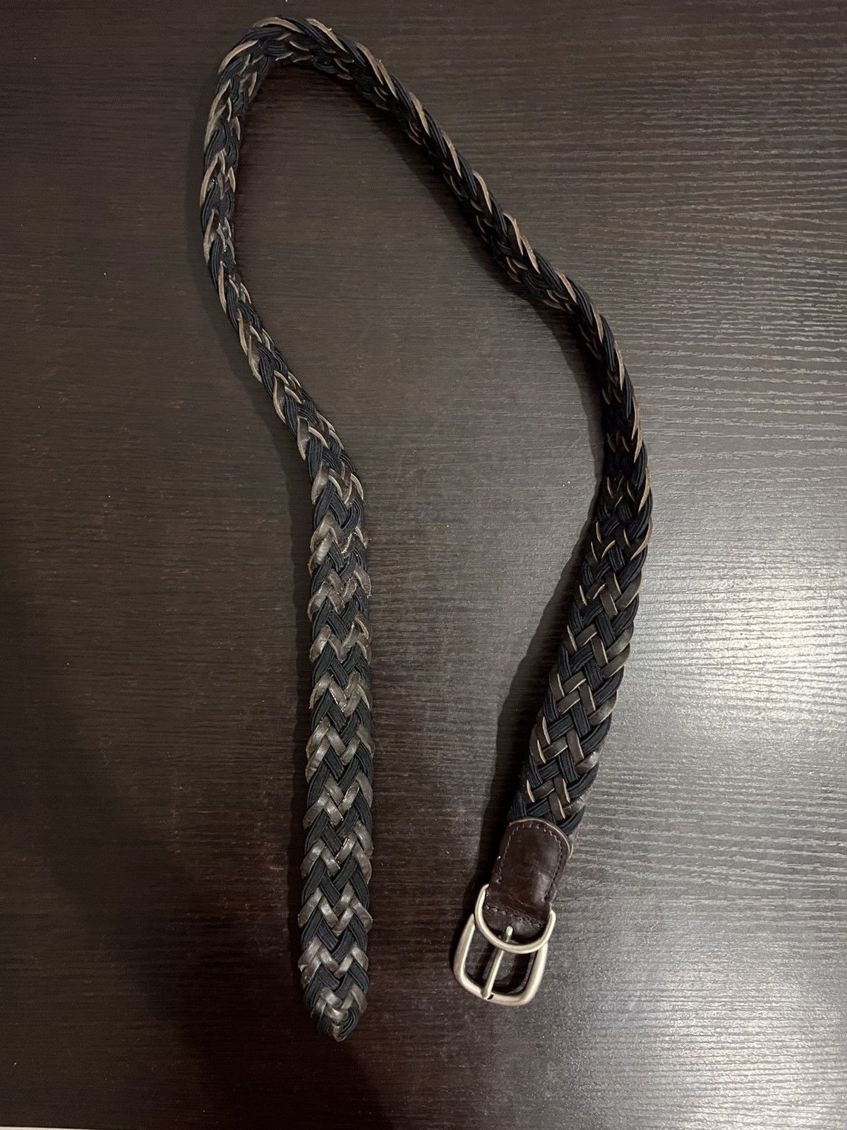 Genuine Leather Braided Genuine Leather Buckle Belt Size ONE SIZE - 4 Thumbnail