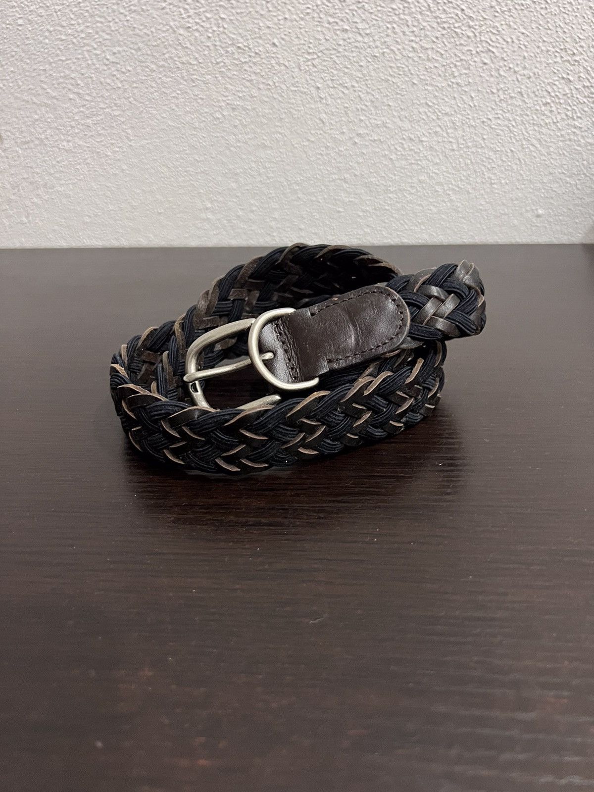 Genuine Leather Braided Genuine Leather Buckle Belt Size ONE SIZE - 3 Thumbnail