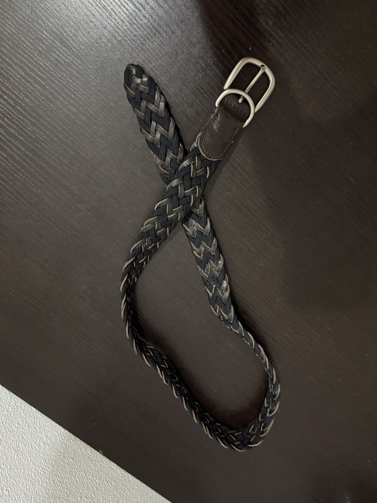 Genuine Leather Braided Genuine Leather Buckle Belt Size ONE SIZE - 7 Thumbnail