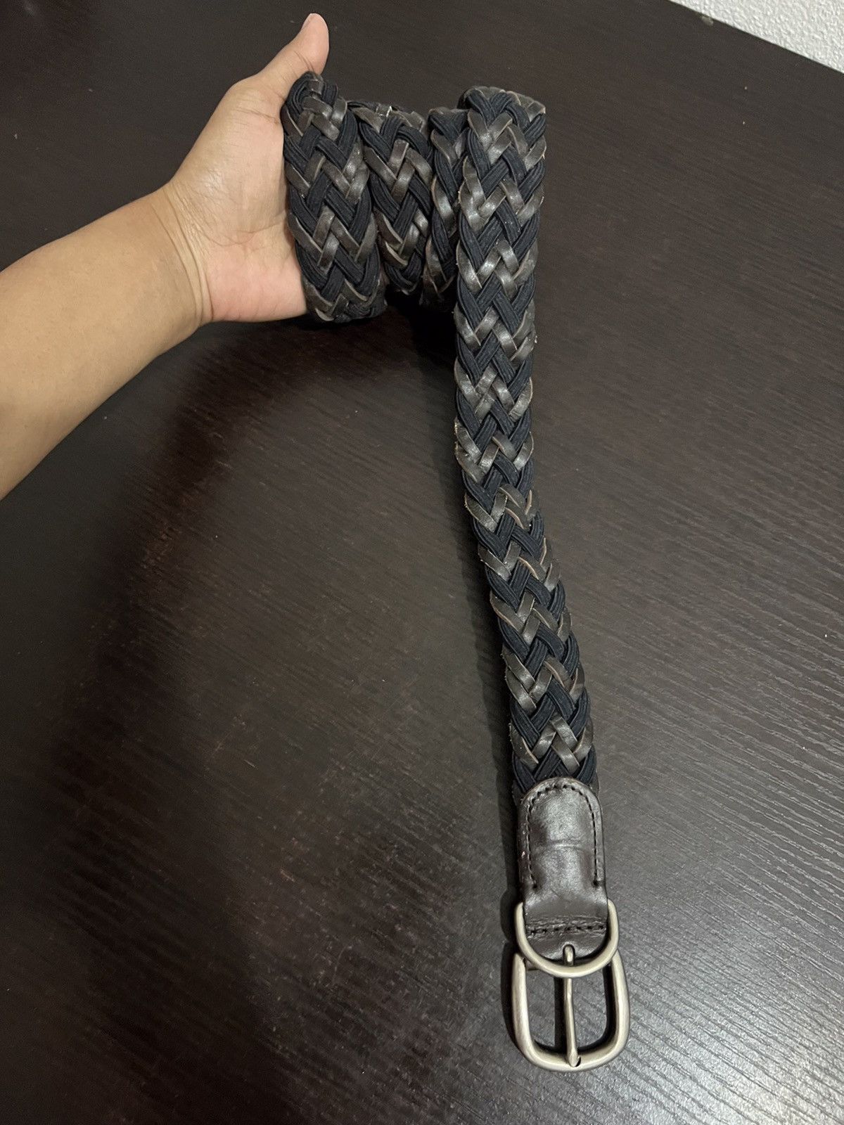 Genuine Leather Braided Genuine Leather Buckle Belt Size ONE SIZE - 2 Thumbnail