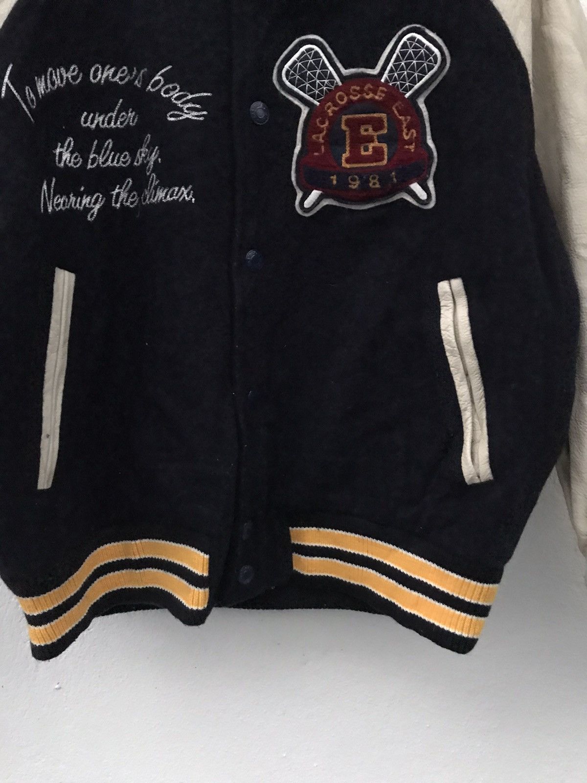 Japanese Brand East Boy Lacrosse East Embroidered Big Logo Varsity Jackets Size US S / EU 44-46 / 1 - 4 Thumbnail