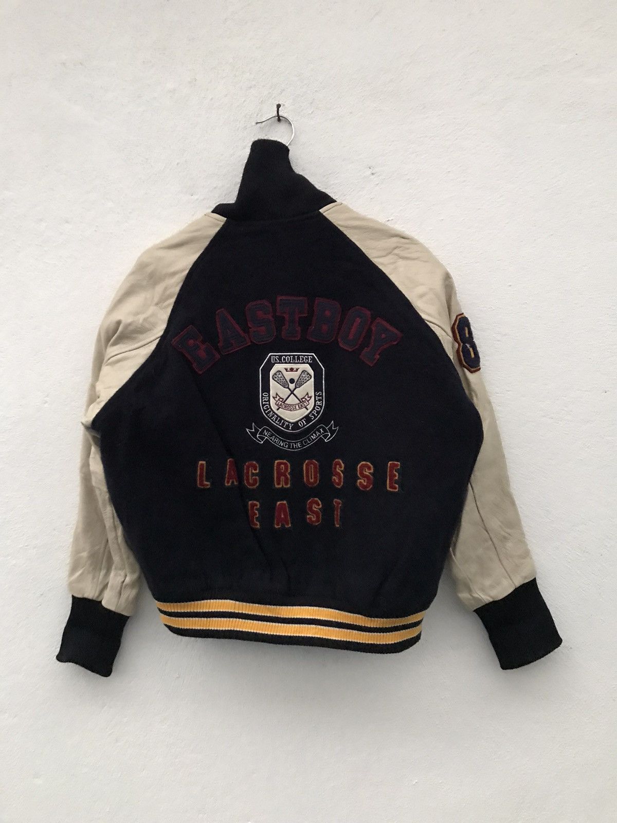 Japanese Brand East Boy Lacrosse East Embroidered Big Logo Varsity Jackets Size US S / EU 44-46 / 1 - 1 Thumbnail
