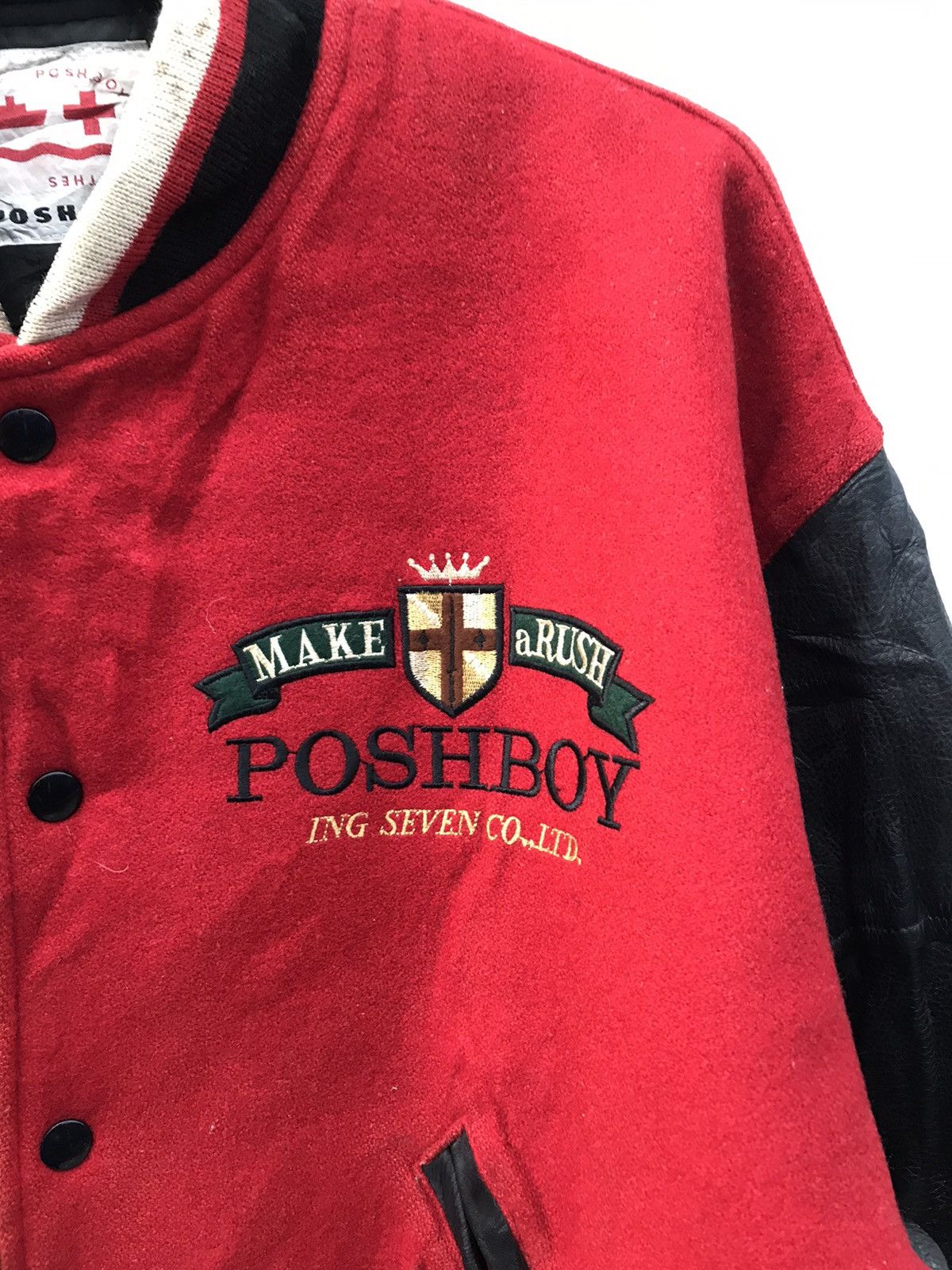 Japanese Brand × Sports Specialties Vintage Varsity Posh Boy Leather Embroidered Size US S / EU 44-46 / 1 - 4 Thumbnail