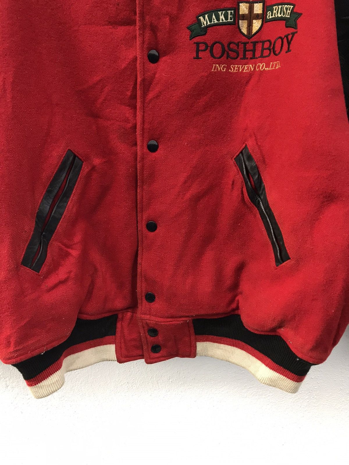 Japanese Brand × Sports Specialties Vintage Varsity Posh Boy Leather Embroidered Size US S / EU 44-46 / 1 - 5 Thumbnail