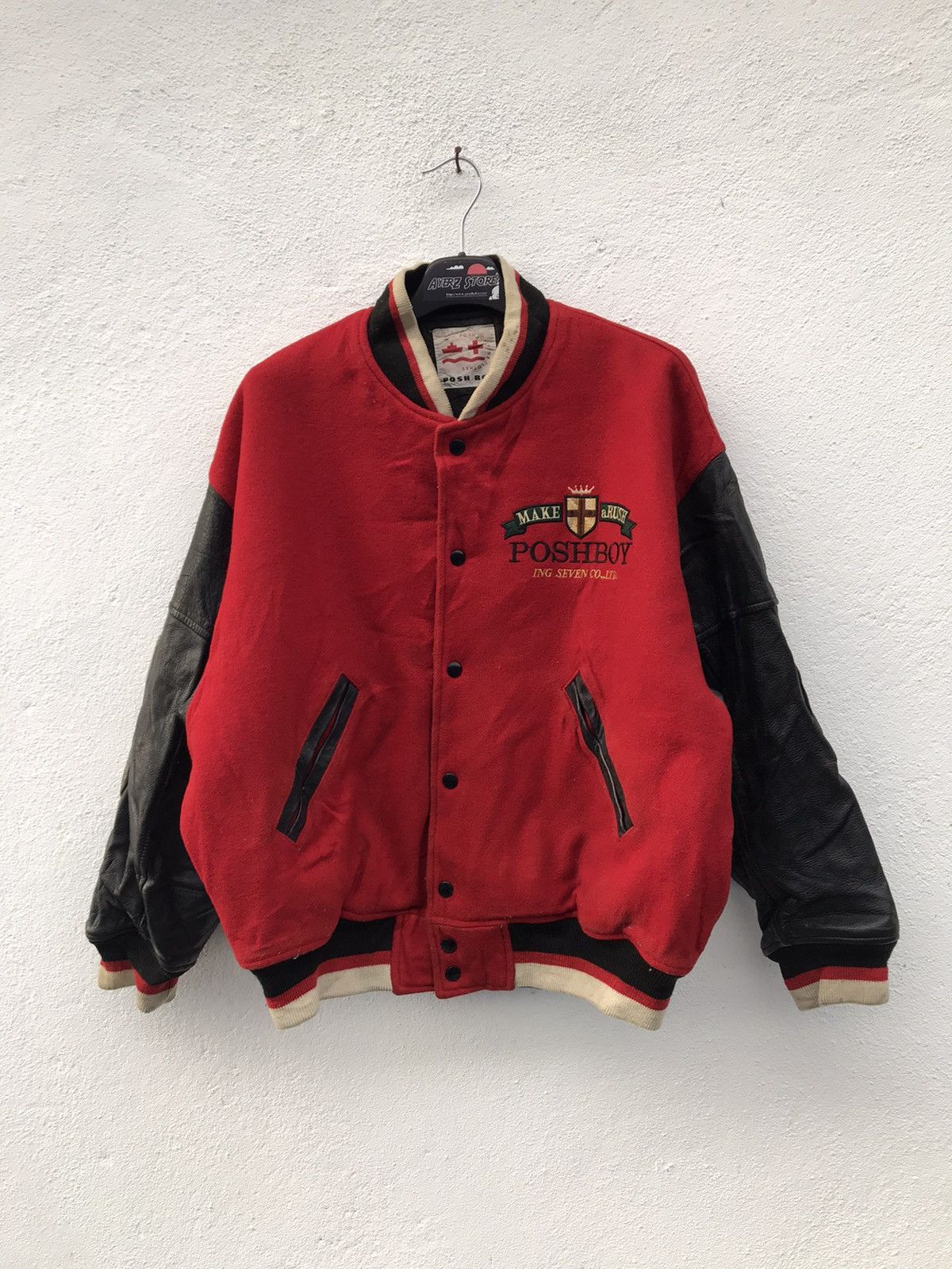 Japanese Brand × Sports Specialties Vintage Varsity Posh Boy Leather Embroidered Size US S / EU 44-46 / 1 - 2 Thumbnail