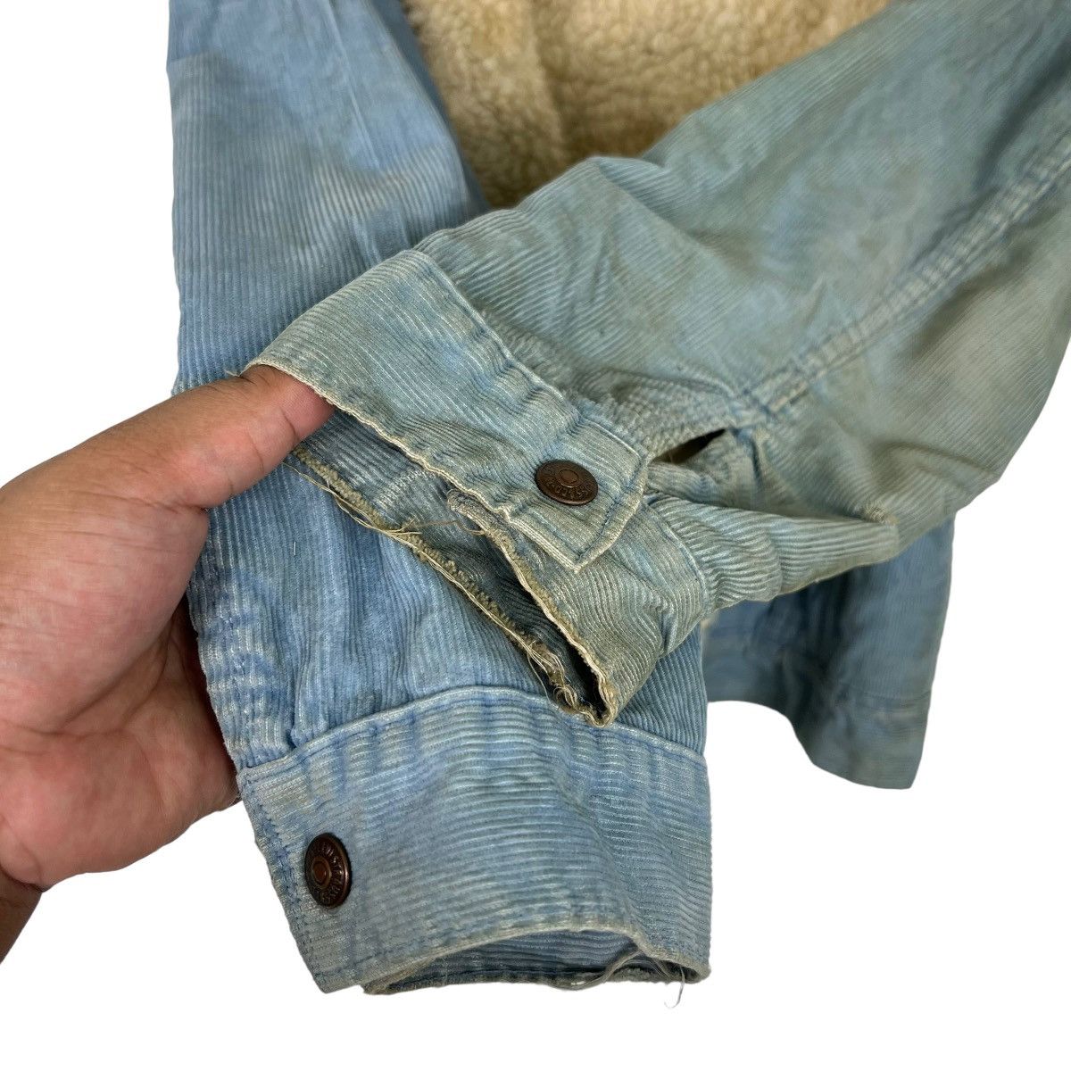 Levi's 💥 VINTAGE 70s LEVIS CORDUROY SHERPA LINER TRUCKER JACKET Size US M / EU 48-50 / 2 - 10 Thumbnail