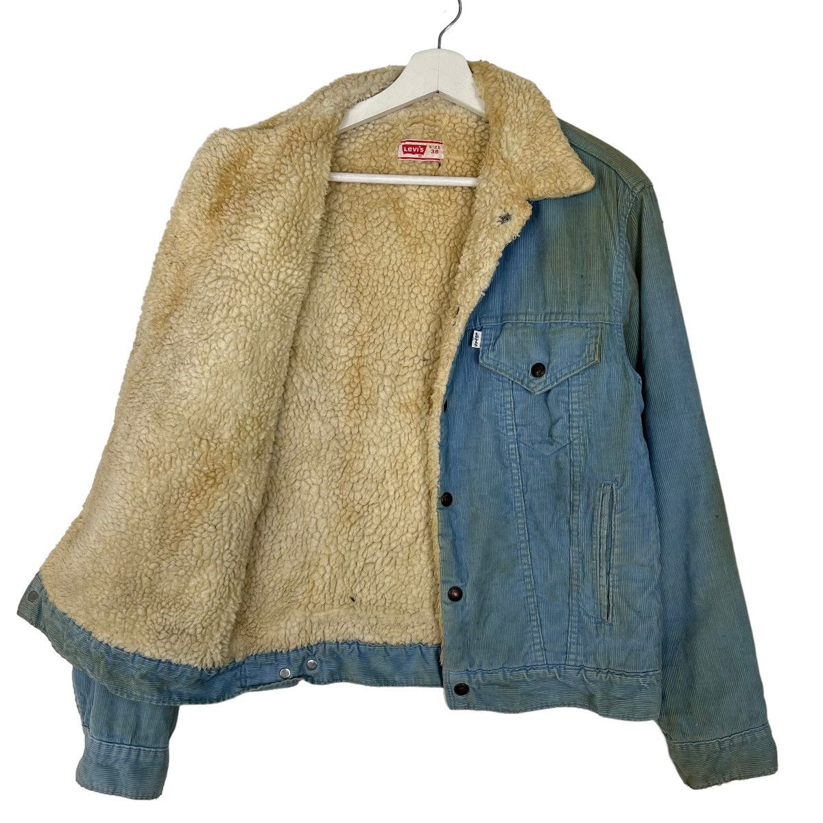 Levi's 💥 VINTAGE 70s LEVIS CORDUROY SHERPA LINER TRUCKER JACKET Size US M / EU 48-50 / 2 - 7 Thumbnail