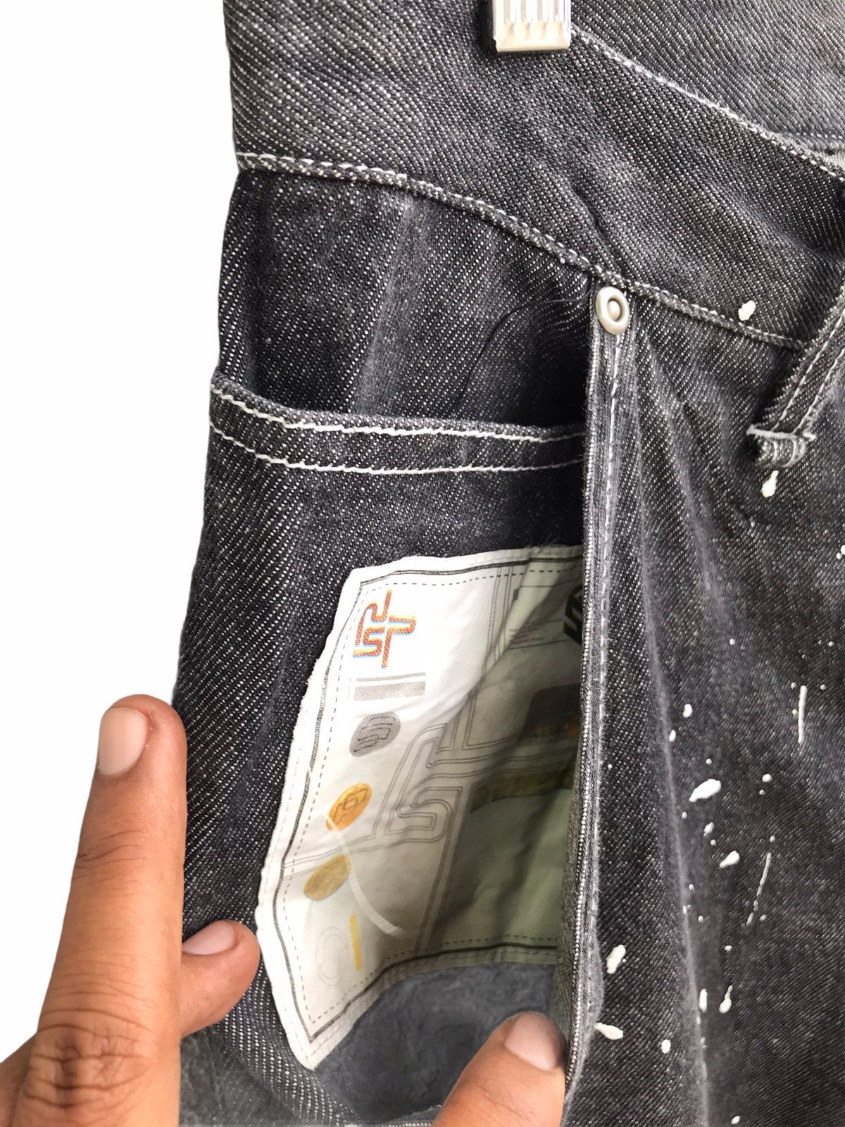 Japanese Brand SPINOUT Japan Paint Splatter Denim Jeans Size US 32 / EU 48 - 3 Thumbnail