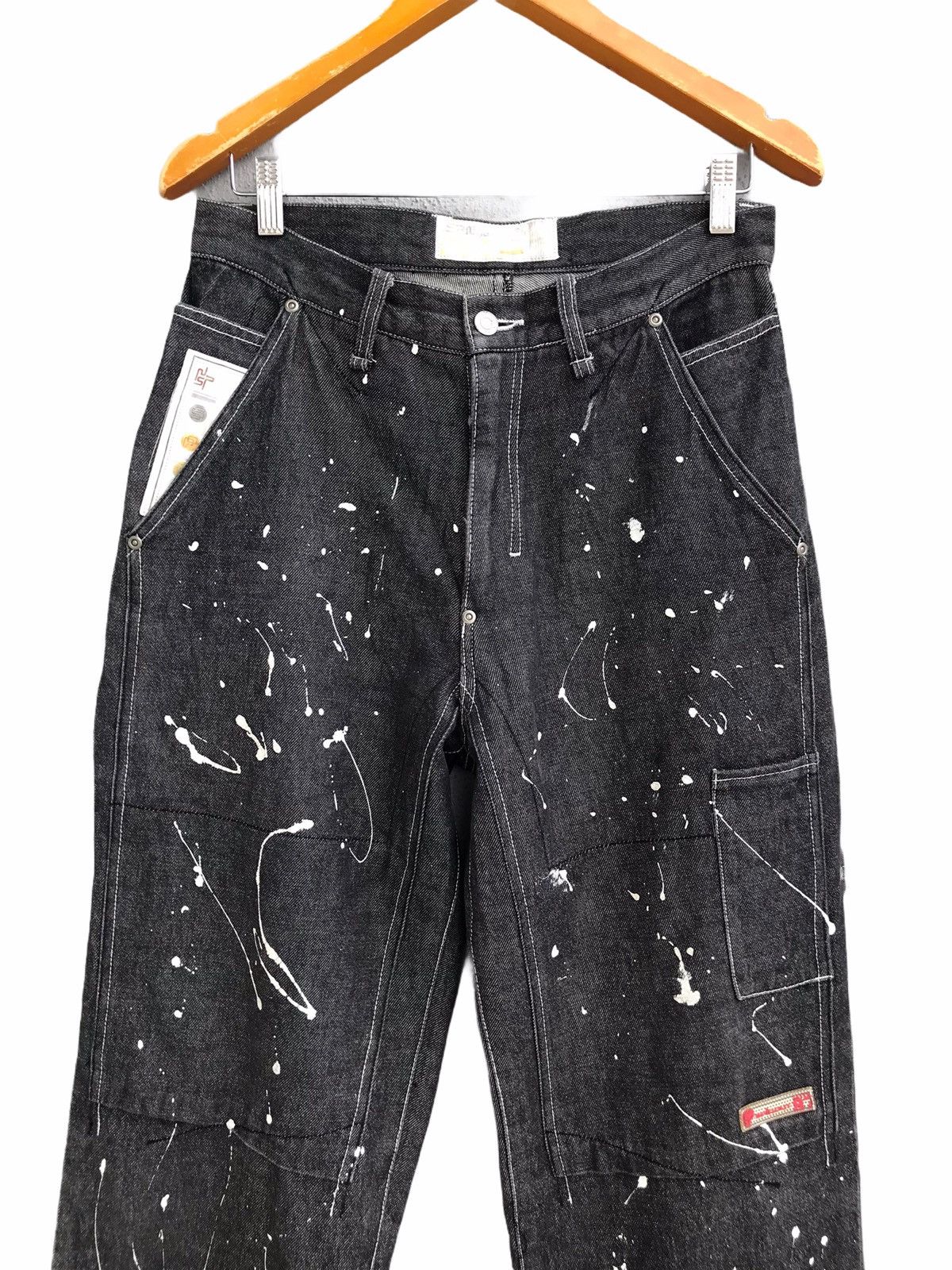 Japanese Brand SPINOUT Japan Paint Splatter Denim Jeans Size US 32 / EU 48 - 4 Thumbnail