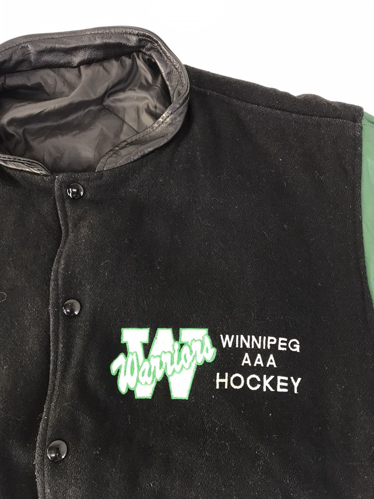 Vintage Shanter Warrior Winnipeg AAA Hockey Leather Jacket