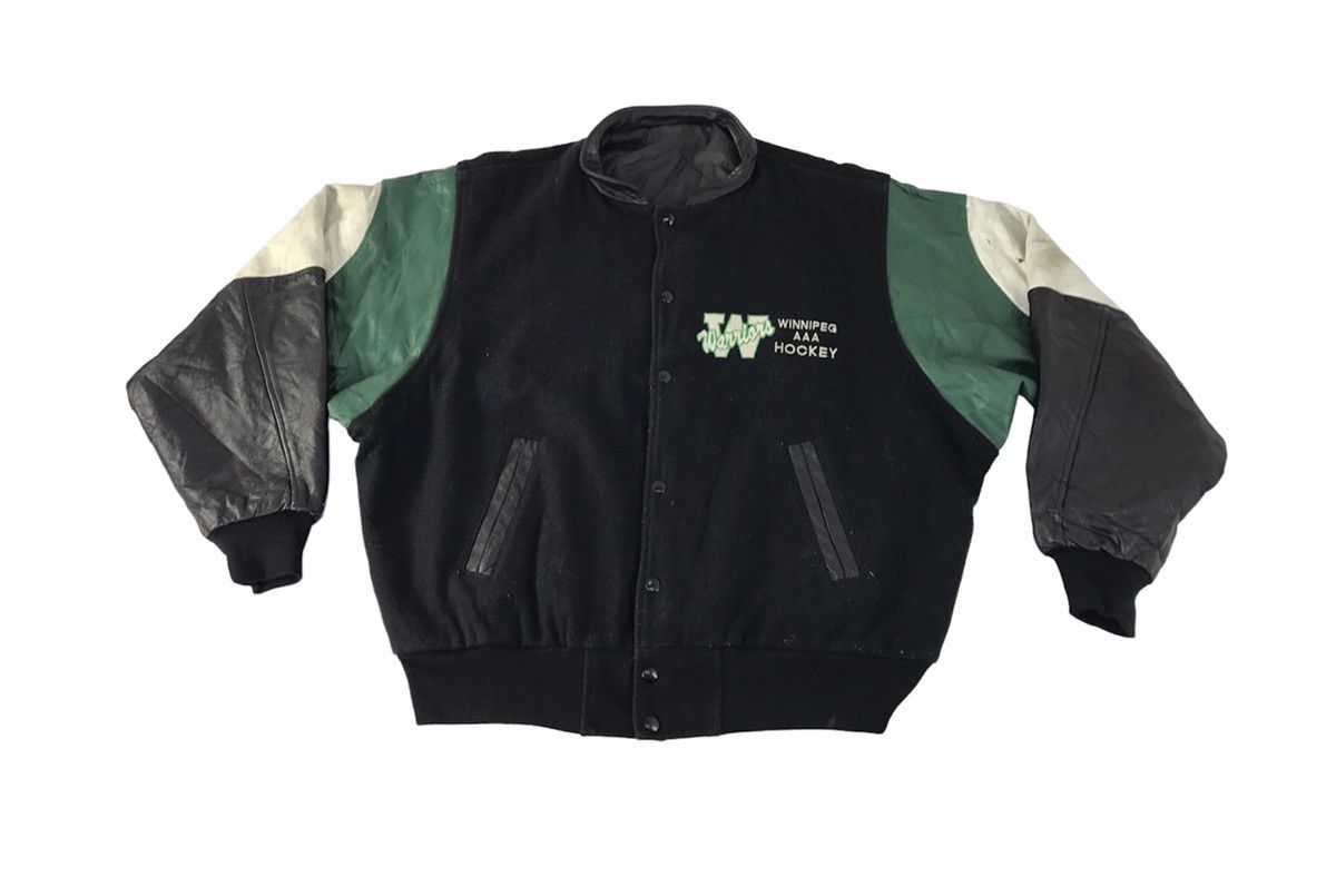 Vintage Shanter Warrior Winnipeg AAA Hockey Leather Jacket