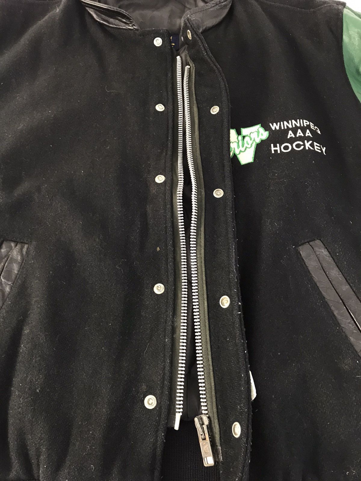 Vintage Shanter Warrior Winnipeg AAA Hockey Leather Jacket