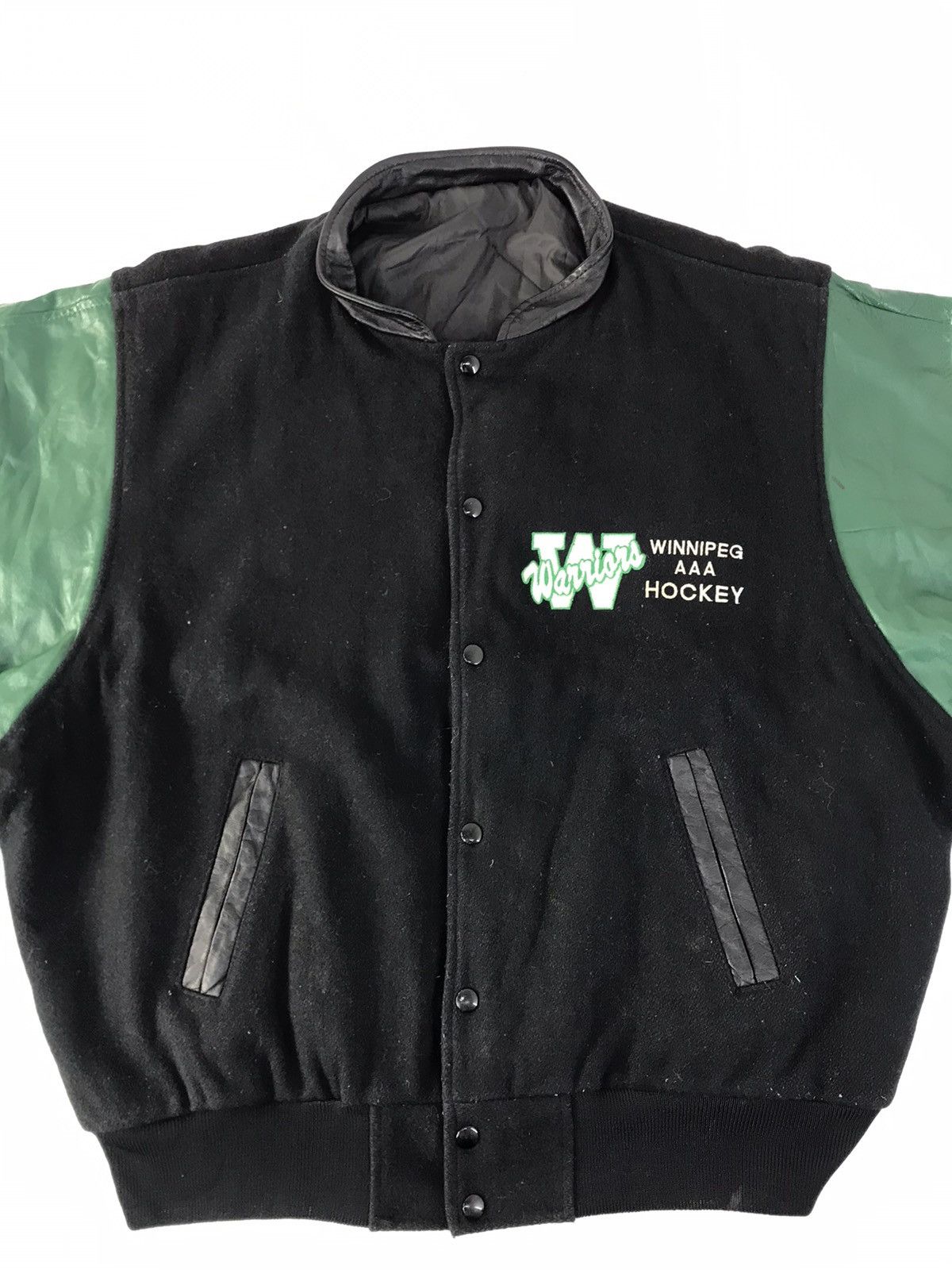 Vintage Shanter Warrior Winnipeg AAA Hockey Leather Jacket
