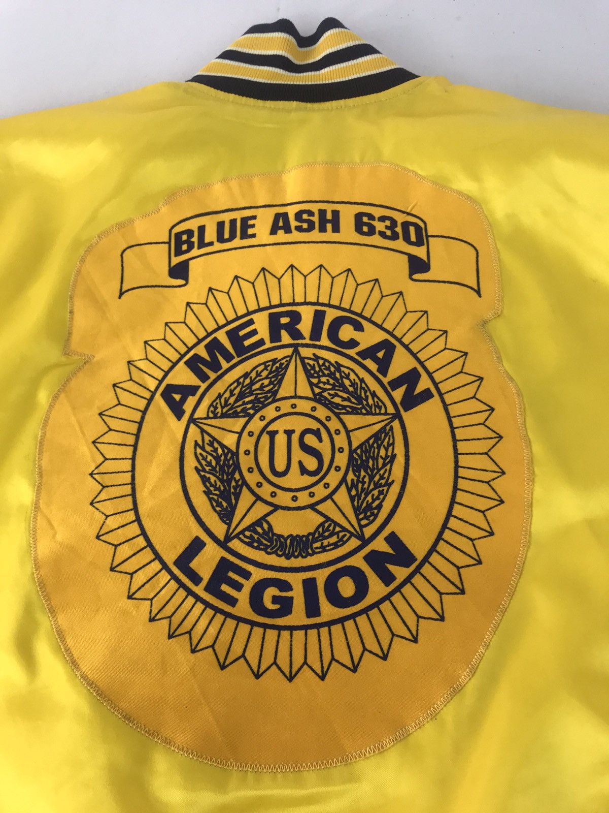 Vintage Varsity Bomber Jacket American Legion Blue Ash College Satin Size US L / EU 52-54 / 3 - 8 Thumbnail
