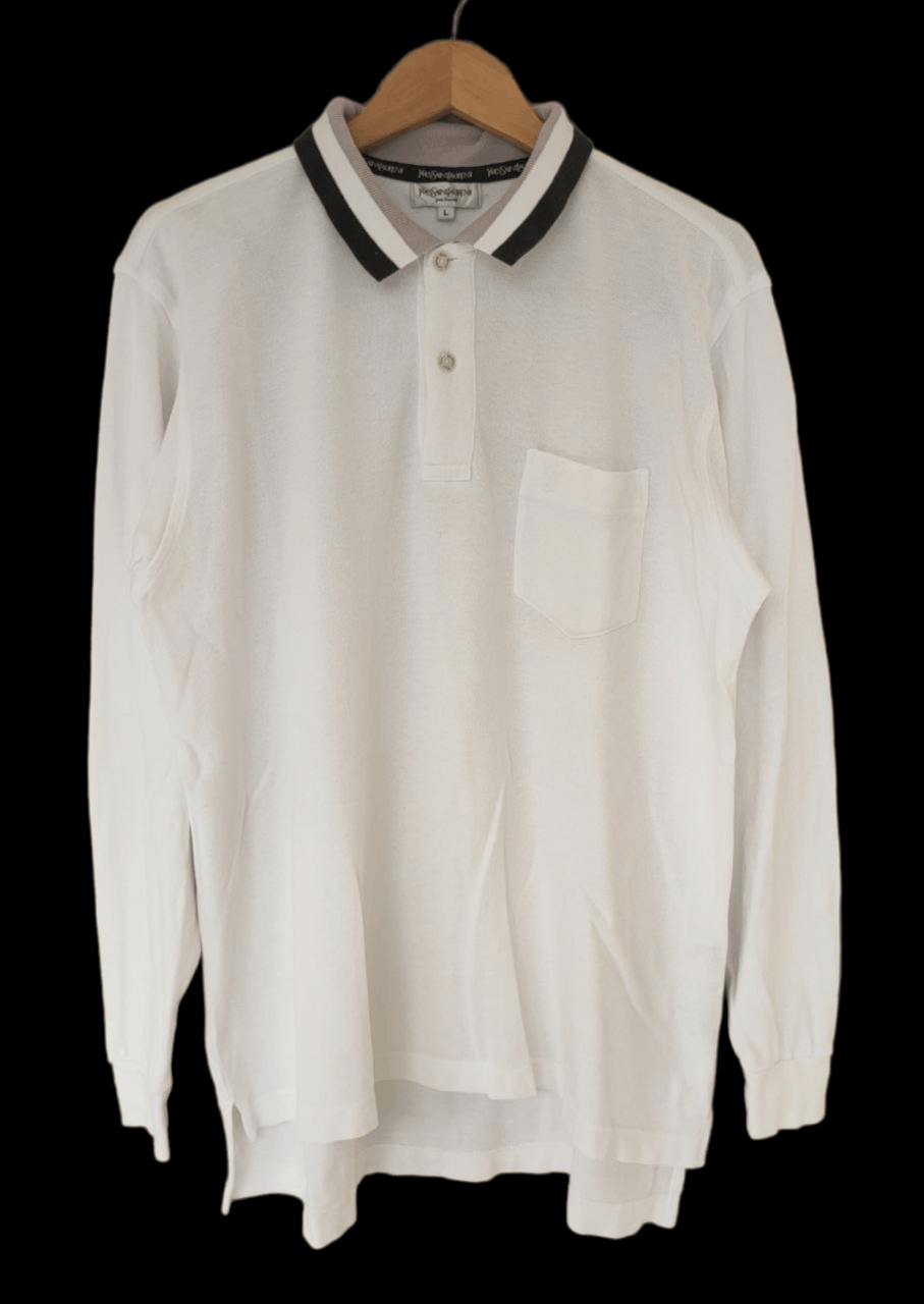 Yves Saint Laurent Vintage YSL Longsleeve Polo Size US L / EU 52-54 / 3 - 1 Thumbnail