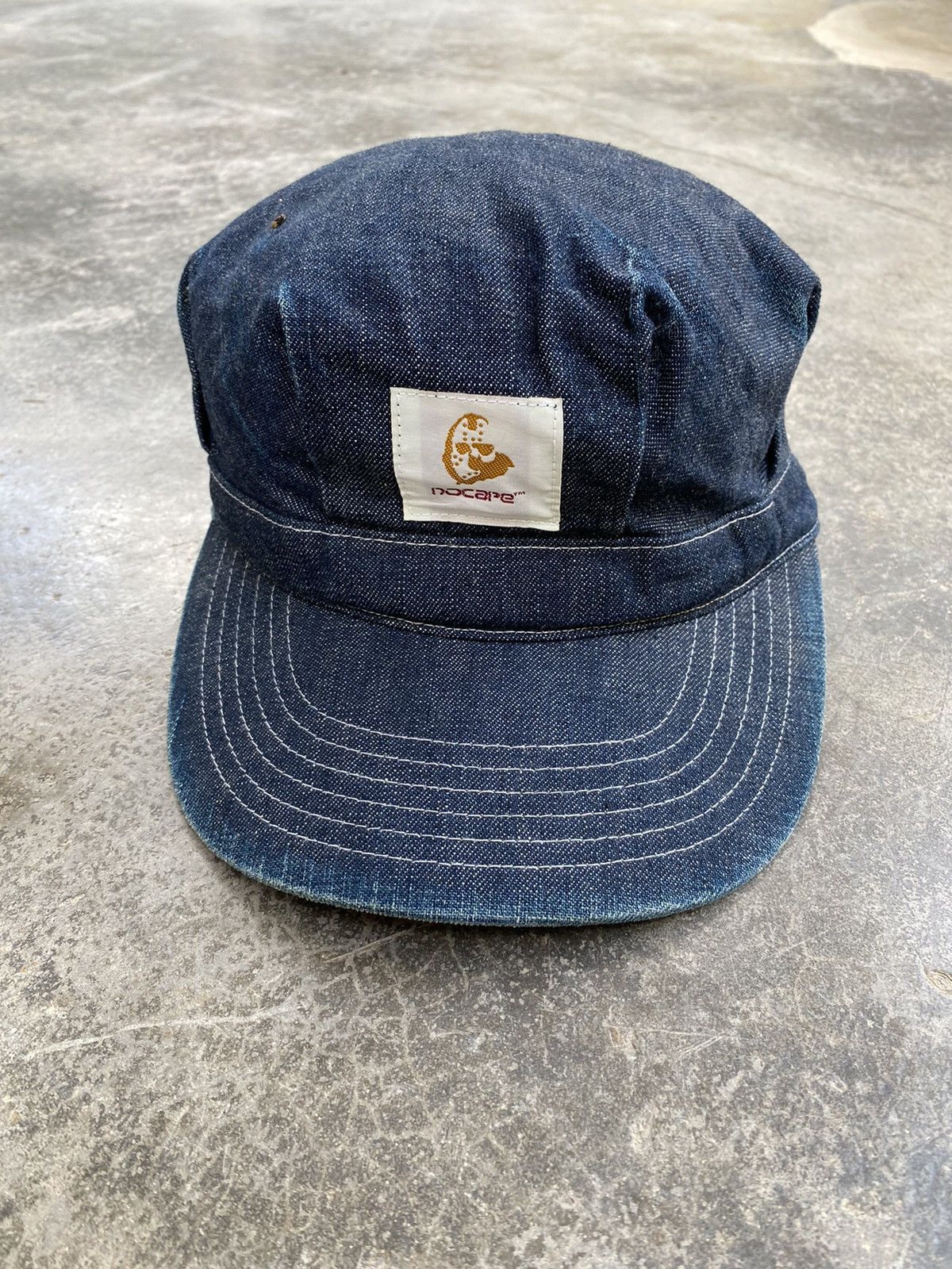 image of Distressed Denim Vintage Nocare Captain Cap Denim in Blue, Men's
