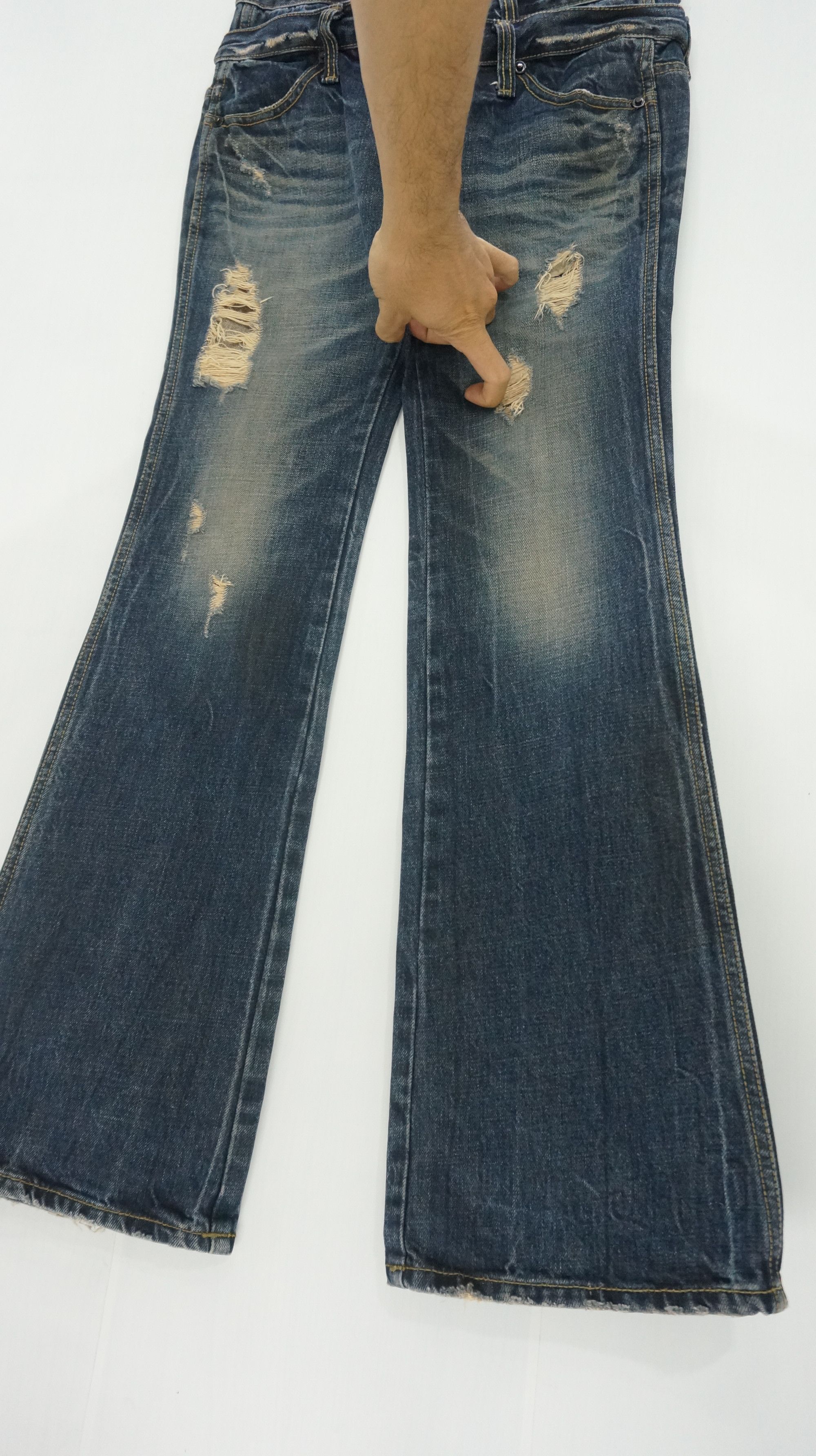 GOSTAR DE FUGA FUGA Vintage Distressed Double Waist Lowrise Flared Jeans Size US 30 / EU 46 - 7 Thumbnail