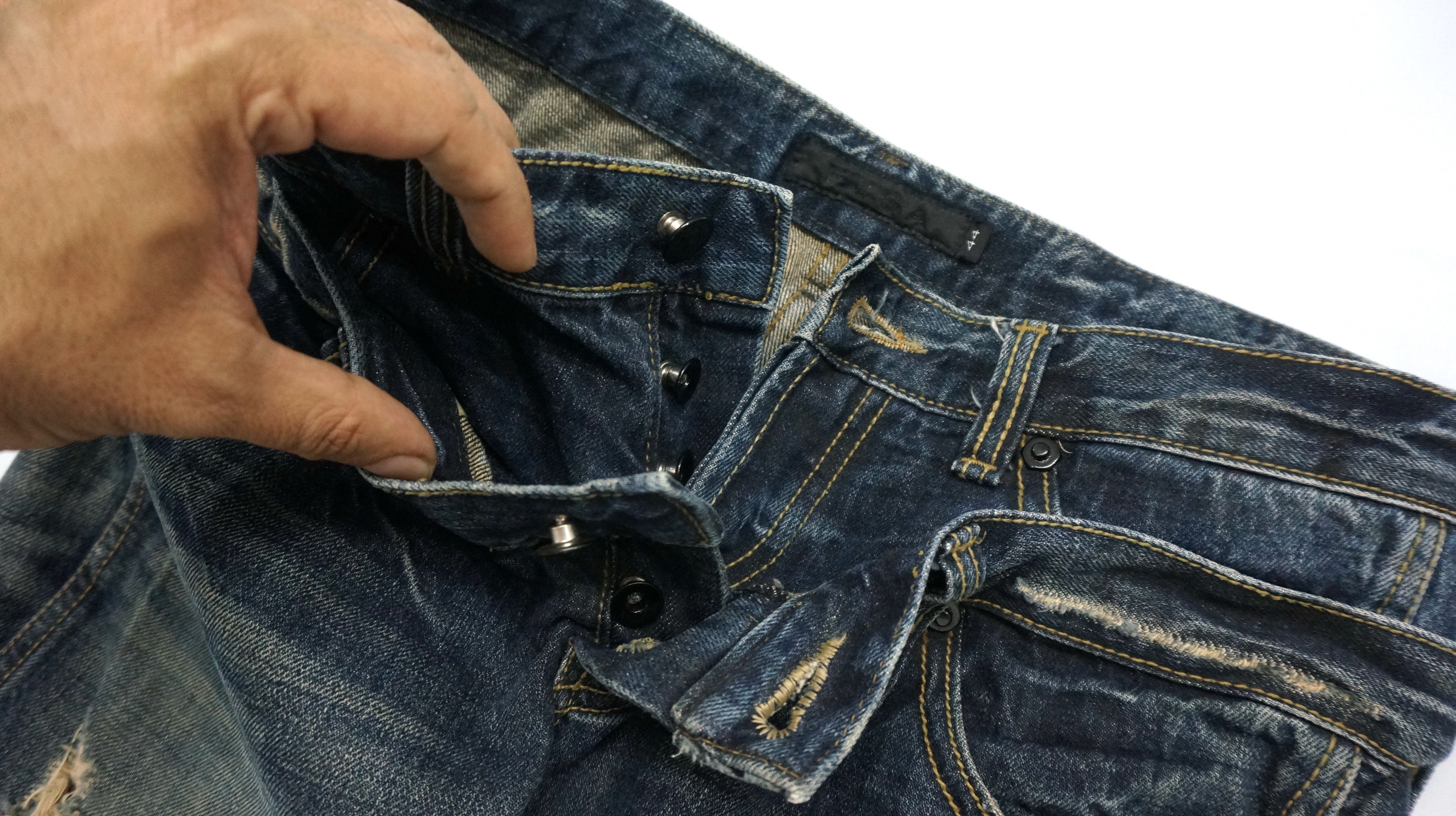 GOSTAR DE FUGA FUGA Vintage Distressed Double Waist Lowrise Flared Jeans Size US 30 / EU 46 - 18 Thumbnail