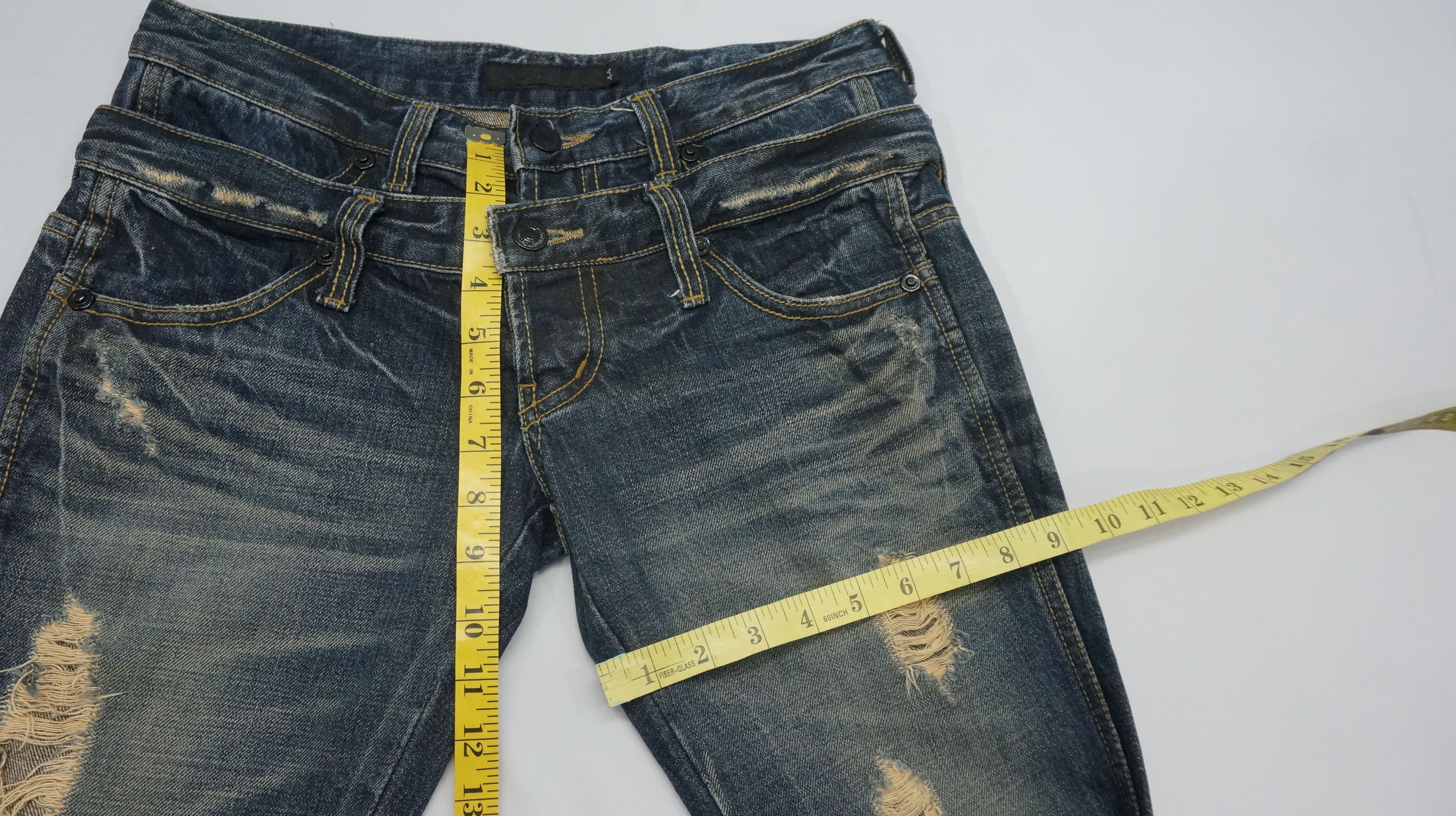 GOSTAR DE FUGA FUGA Vintage Distressed Double Waist Lowrise Flared Jeans Size US 30 / EU 46 - 14 Thumbnail