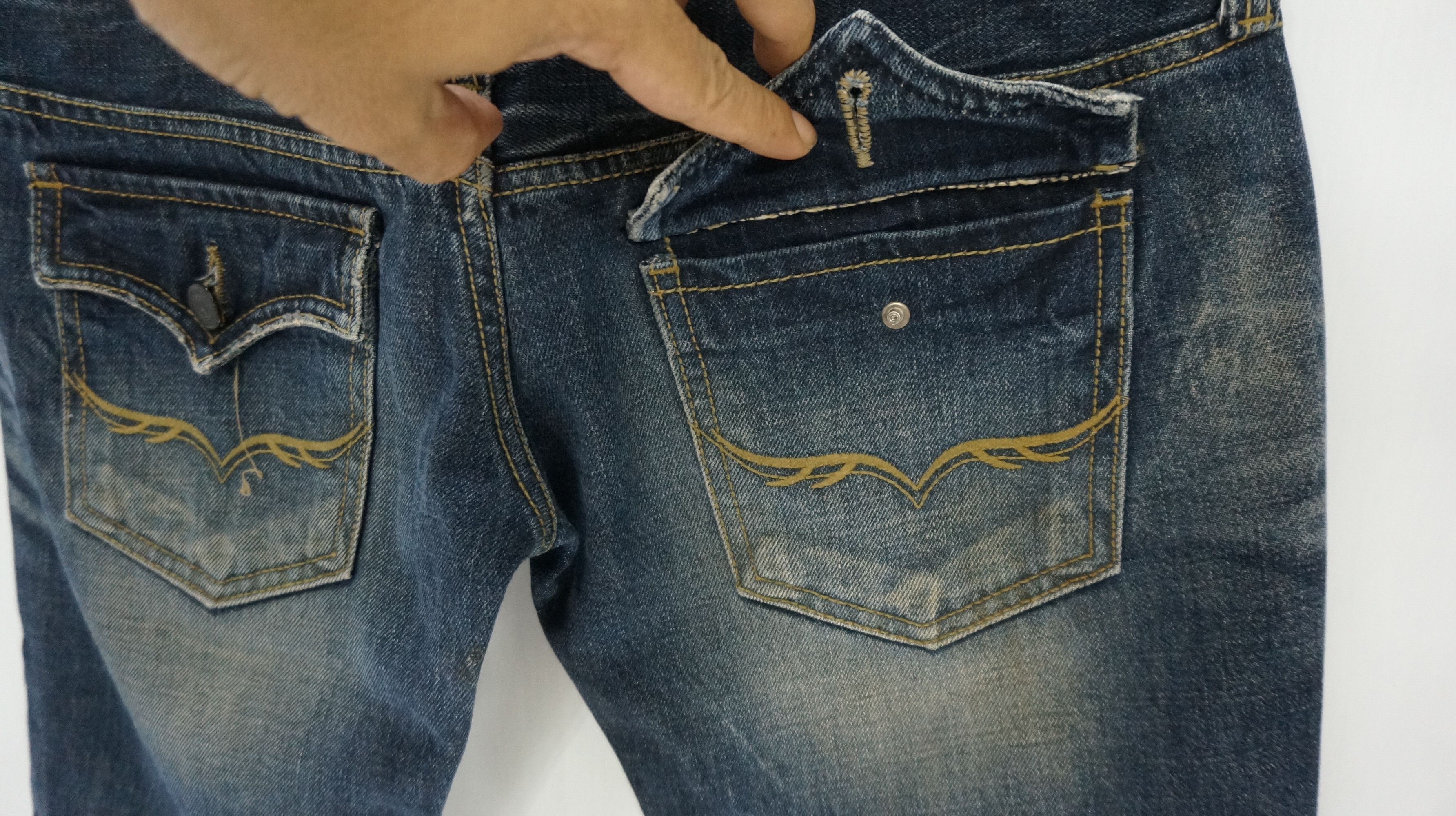 GOSTAR DE FUGA FUGA Vintage Distressed Double Waist Lowrise Flared Jeans Size US 30 / EU 46 - 9 Thumbnail