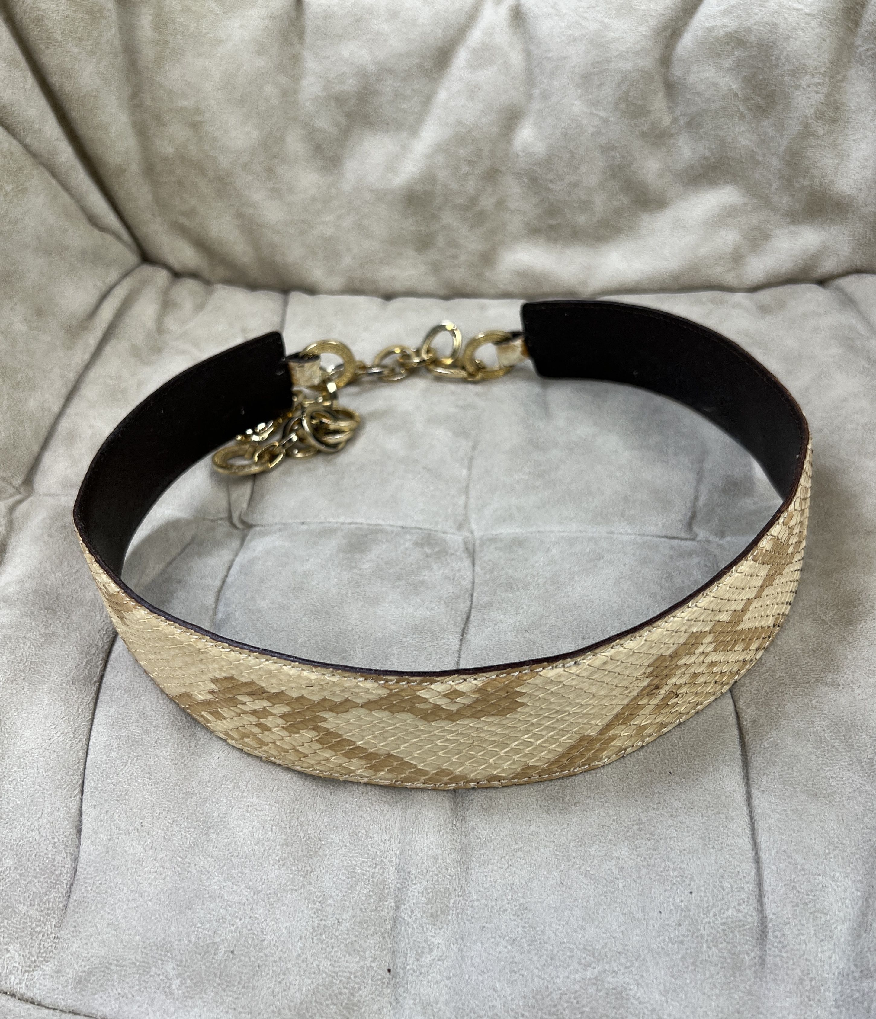 Genuine Leather × Versace × Vintage Gianni Versace Python Leather Chain ...