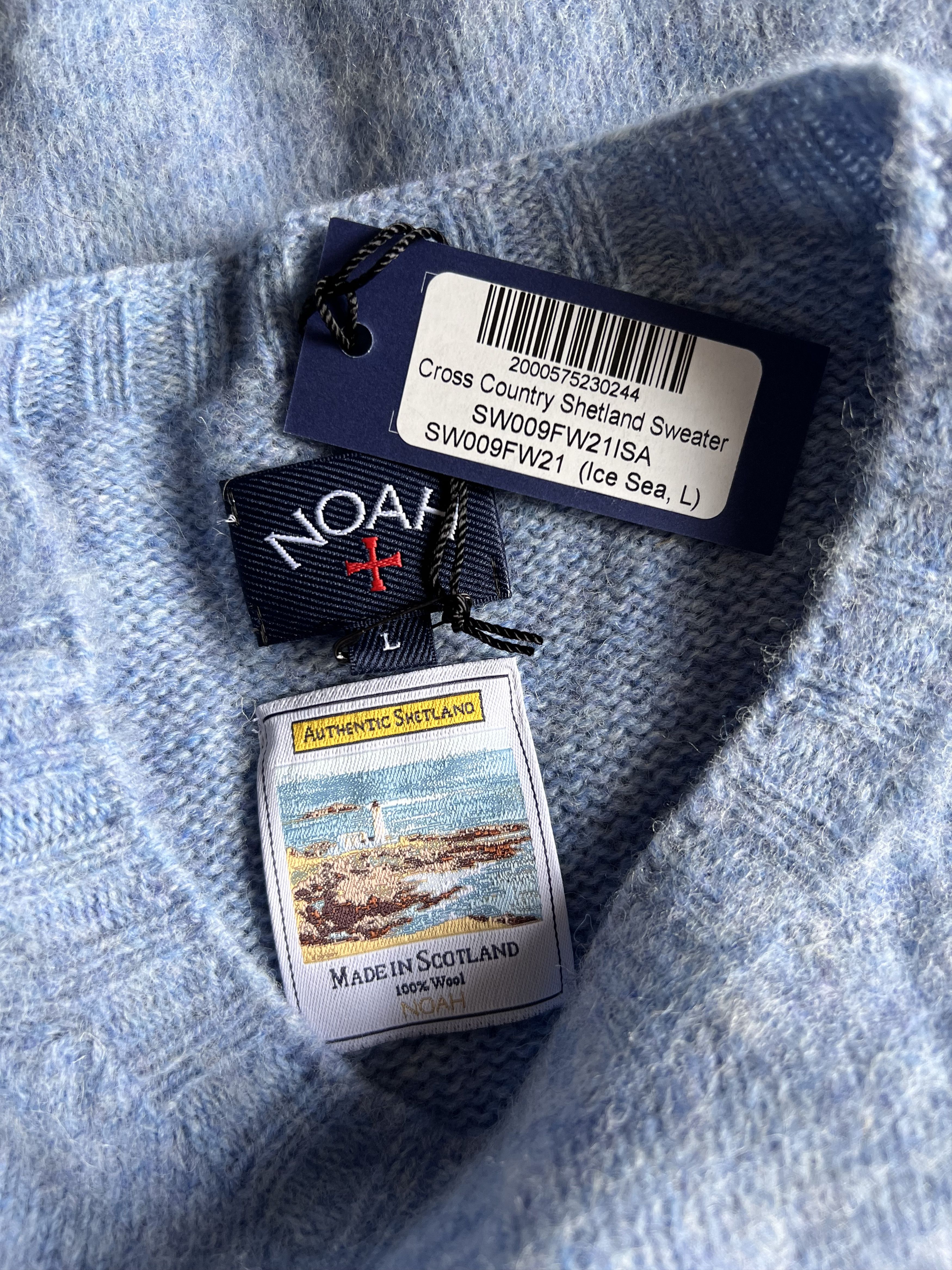 Noah Noah Cross Country Shetland Sweater Ice Sea Size US L / EU 52-54 / 3 - 12 Thumbnail