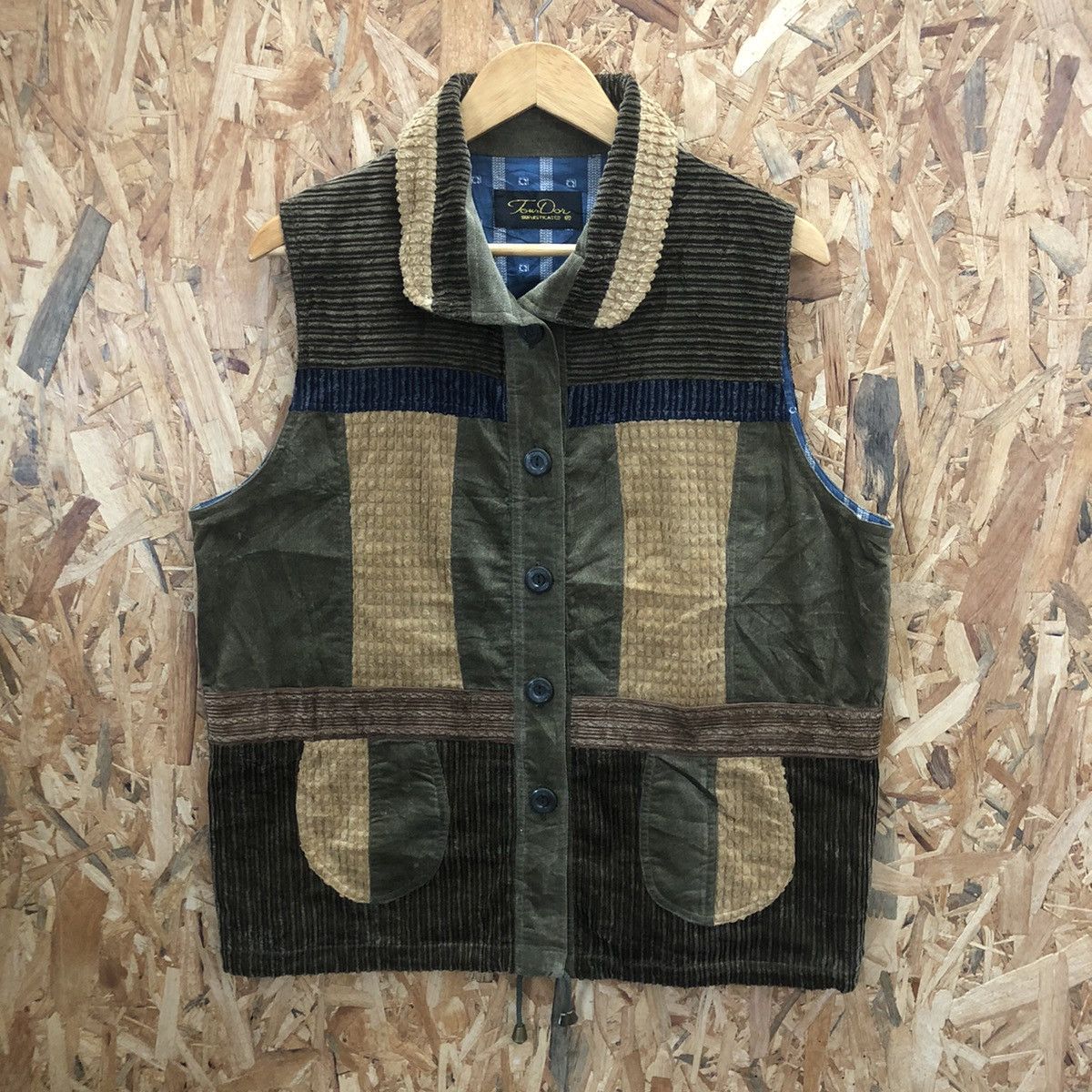 If Six Was Nine Velvet Patchwork Vest Size 42S - 1 Thumbnail