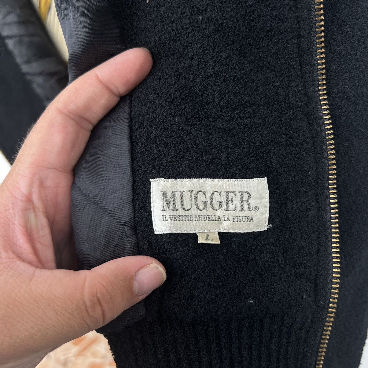 Japanese Brand VINTAGE MUGGER FULL PRINT DESIGN JACKET RARE LINING Size US L / EU 52-54 / 3 - 12 Thumbnail