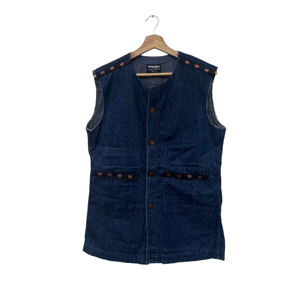 Japanese Brand VINTAGE WRANGLER VEST TANK TOP DENIM DESIGN Size US L / EU 52-54 / 3 - 1 Thumbnail