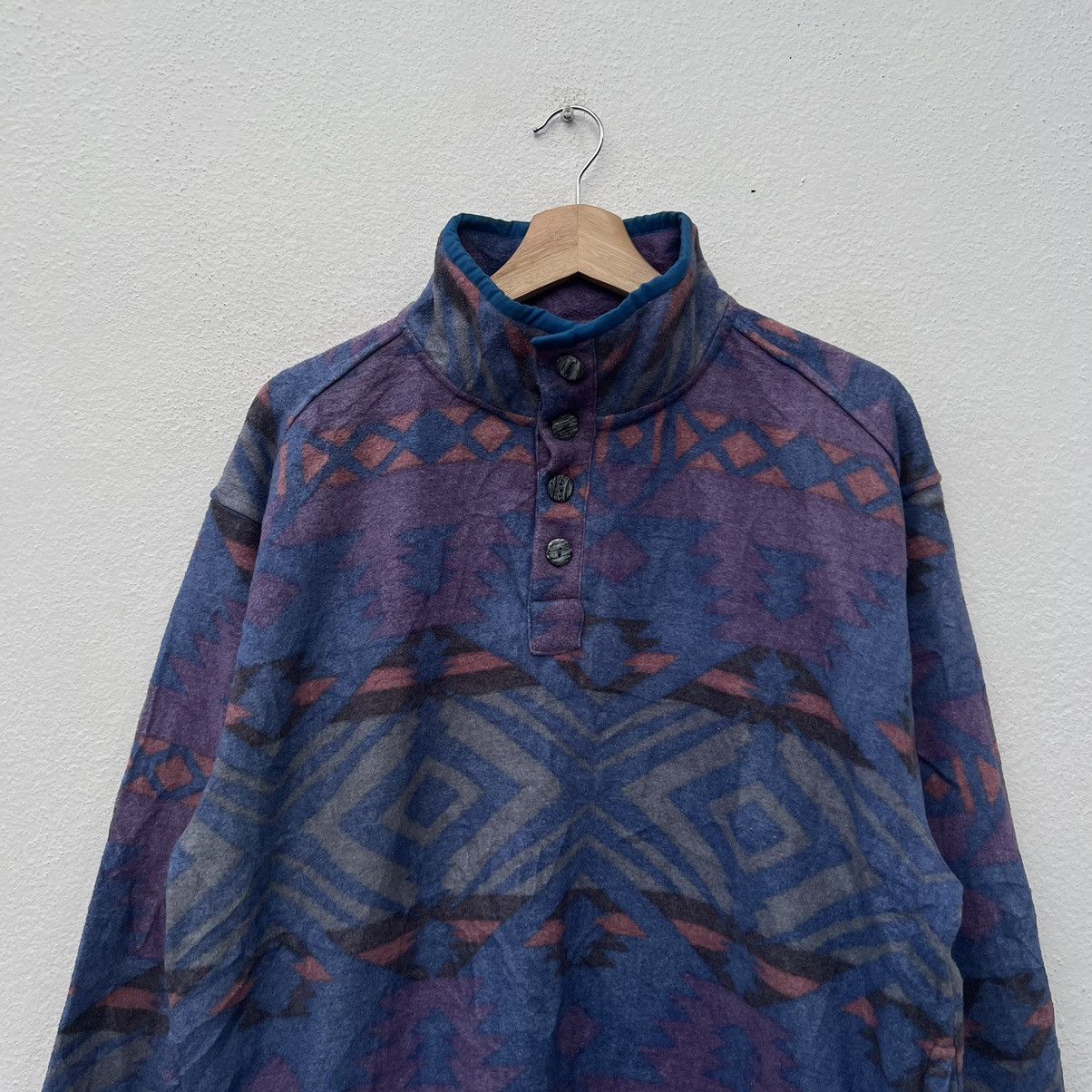Japanese Brand VINTAGE FLEECE JACKET NAVAJO DESIGN ROVER MINI JAPAN Size US L / EU 52-54 / 3 - 3 Thumbnail