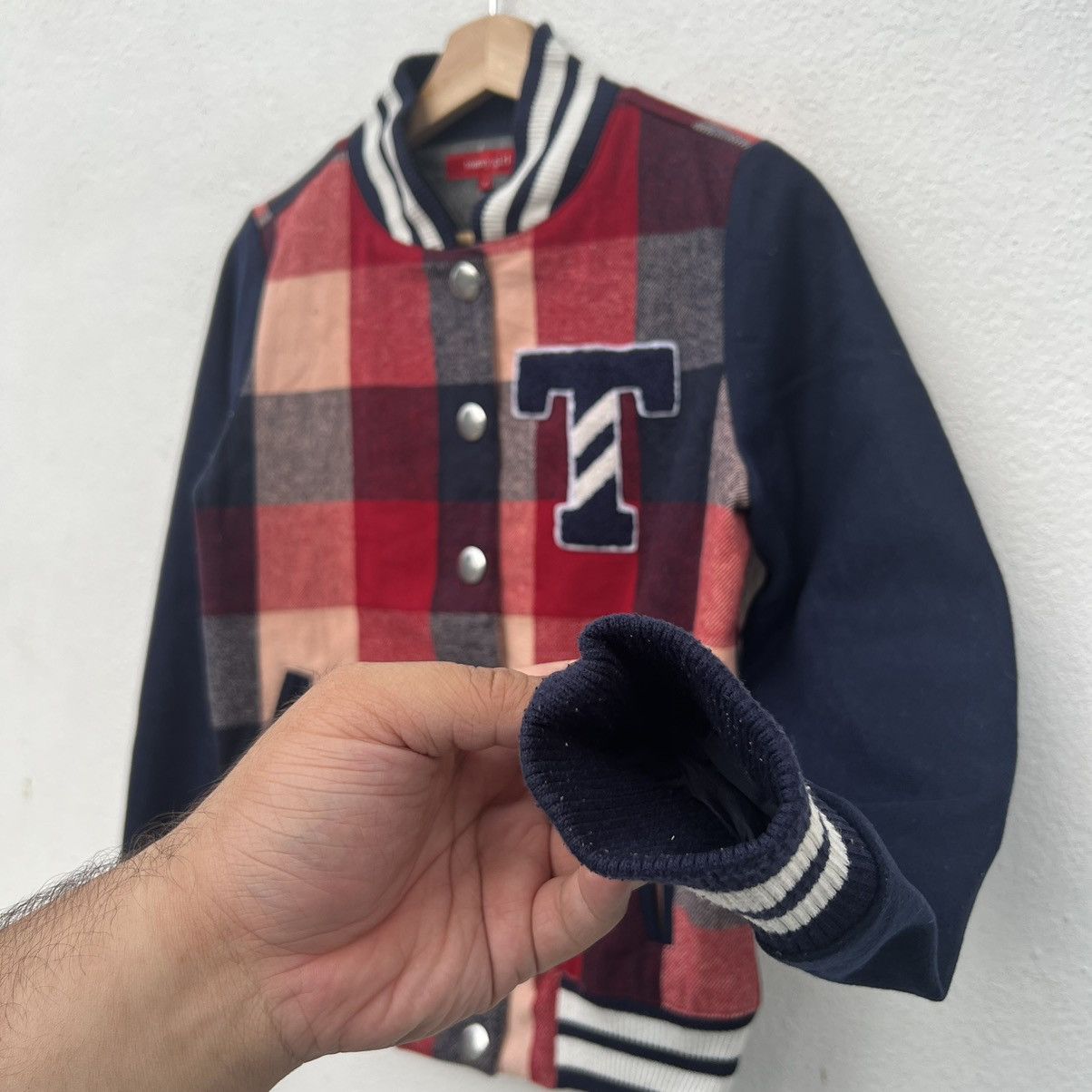 Japanese Brand VINTAGE VARSITY JACKET TOMMY GIRL TARTAN DESIGN Size M / US 6-8 / IT 42-44 - 6 Thumbnail